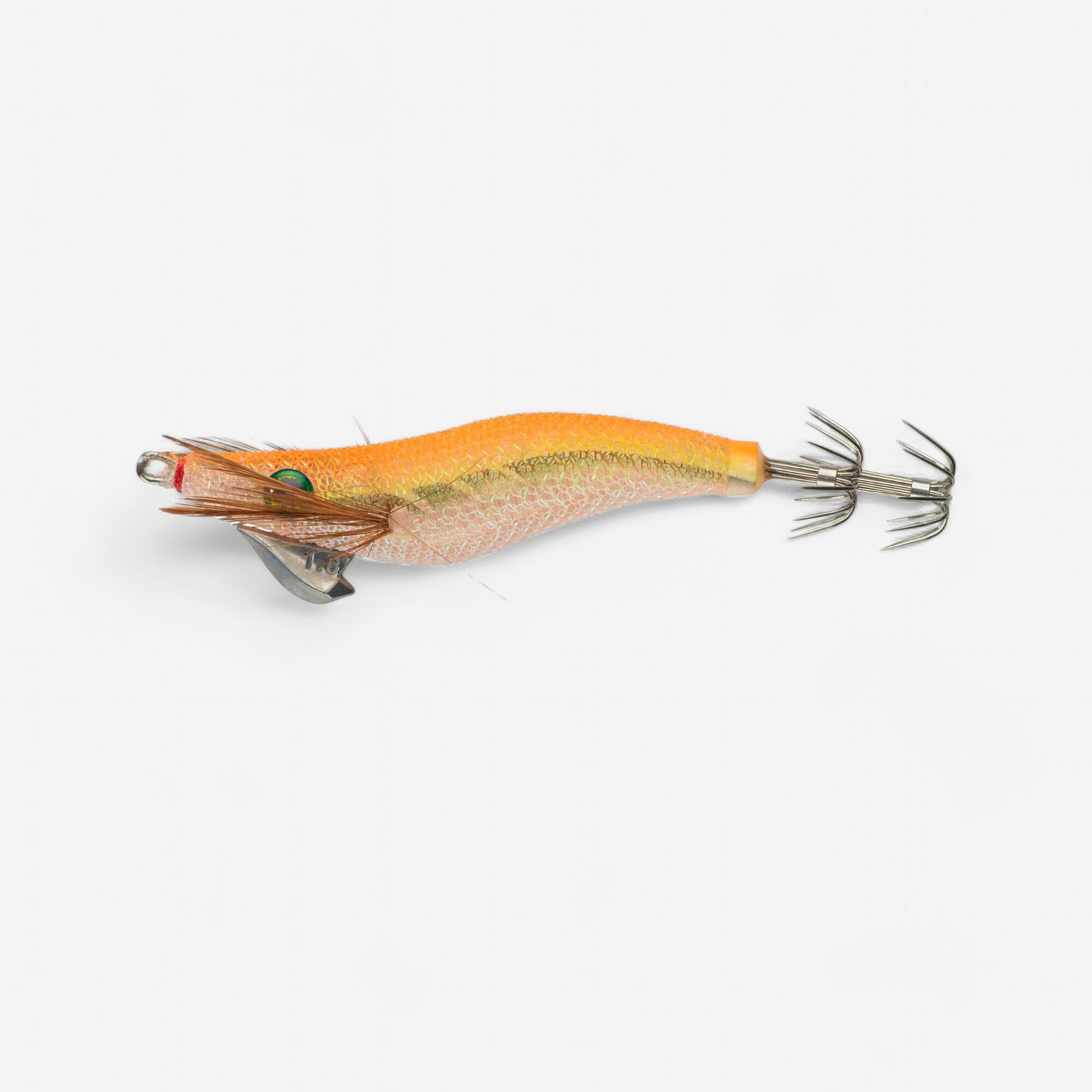 Caperlan Tintenfischköder EBIKA 1.8/85 sinkend shallow für Sepien/Kalmare Neonorange