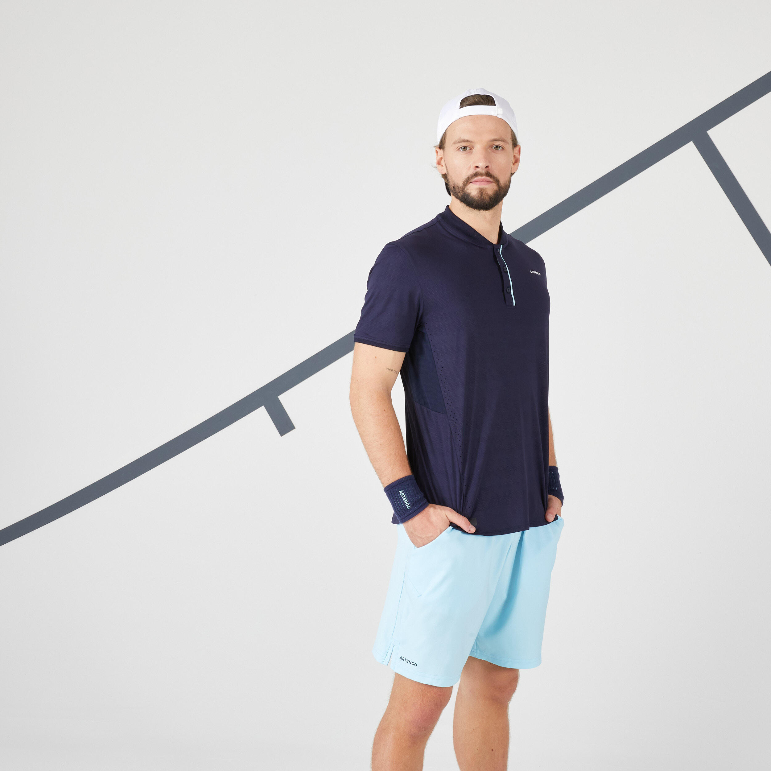Artengo Tennis T-Shirt Herren TTS DRY+ marineblau