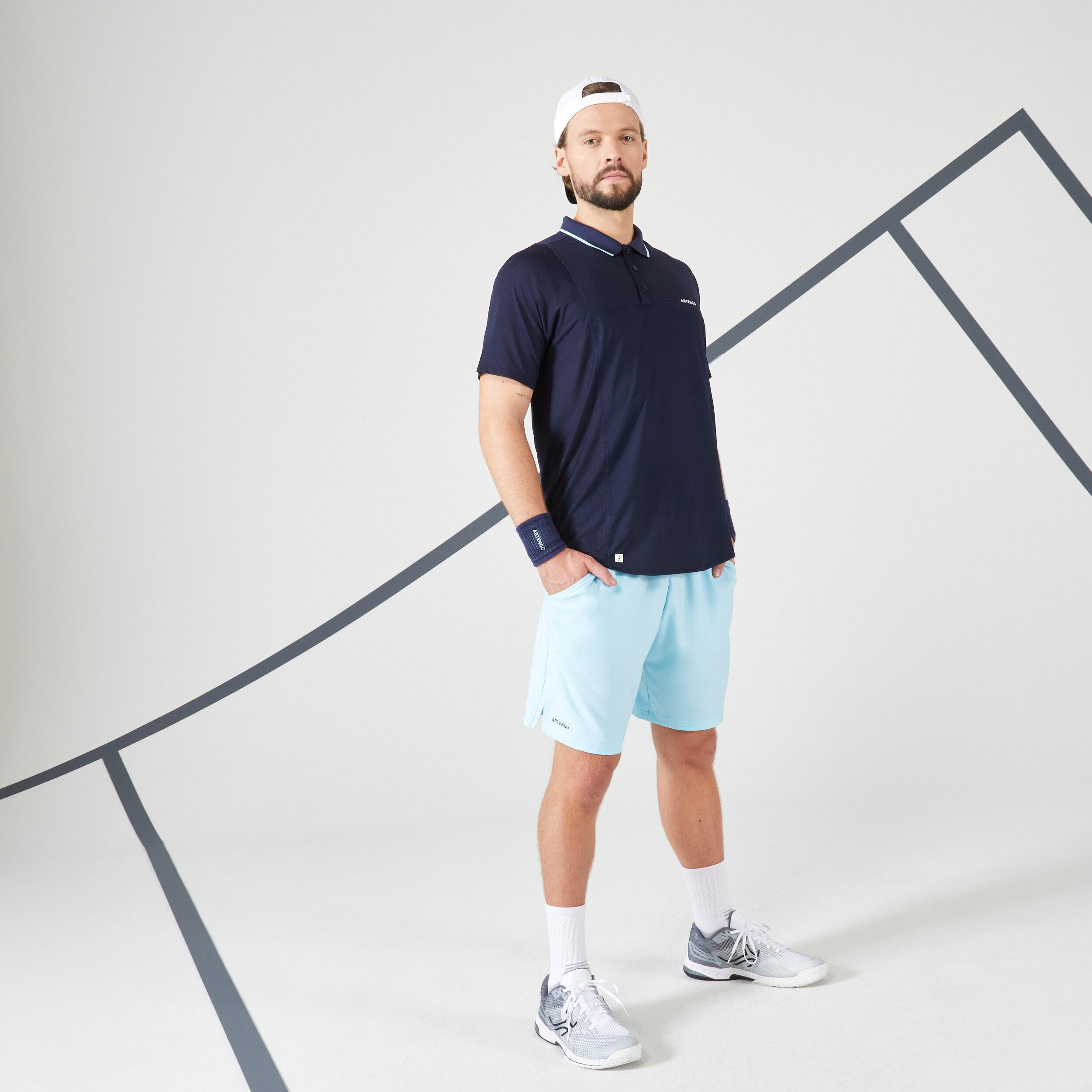 Artengo Tennis Poloshirt Herren TPO DRY himmelblau