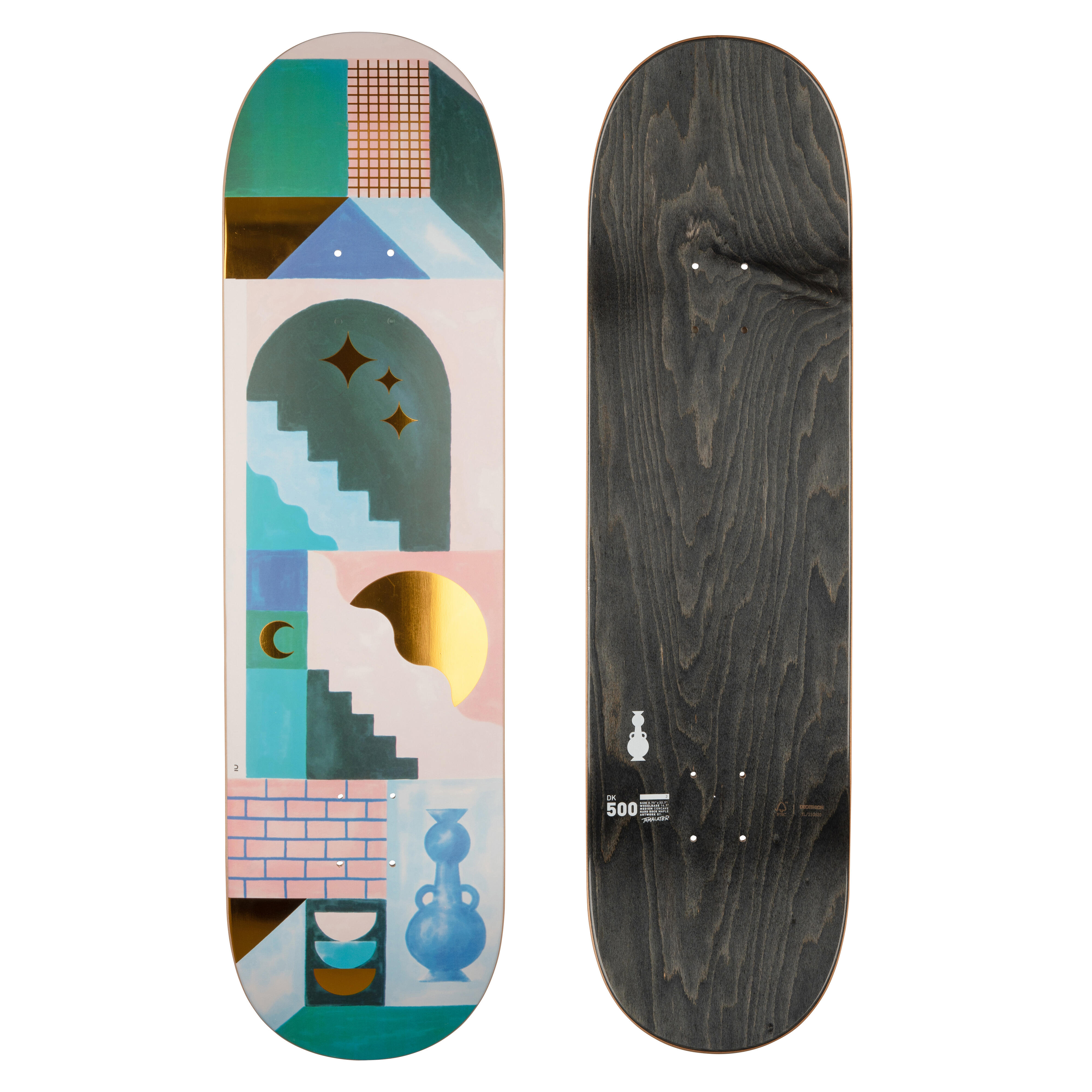 Oxelo Skateboard Deck Ahornholz DK500 Popsicle 8,75" Graphik von @Tomalater