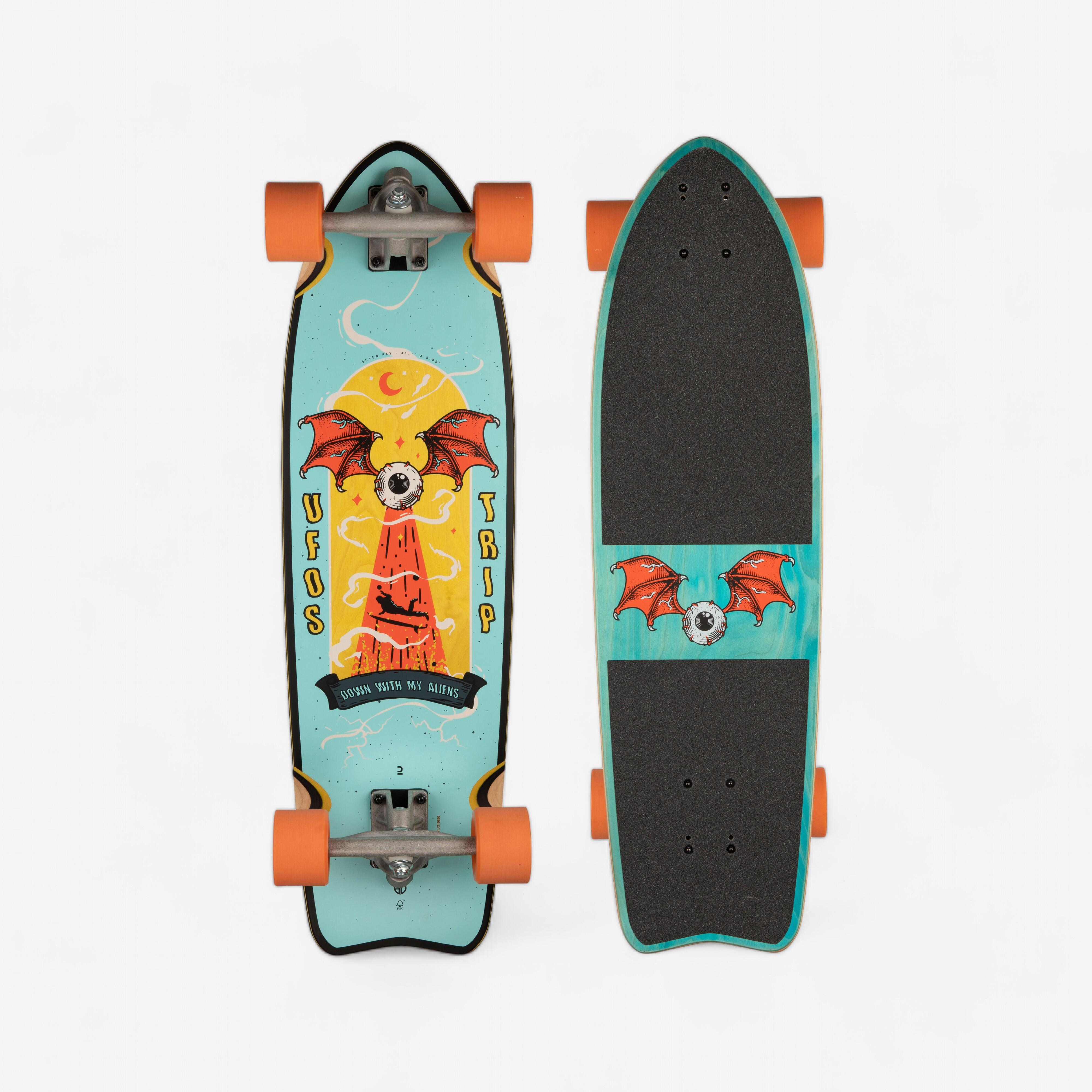 Oxelo Longboard Fish 500 schwarz