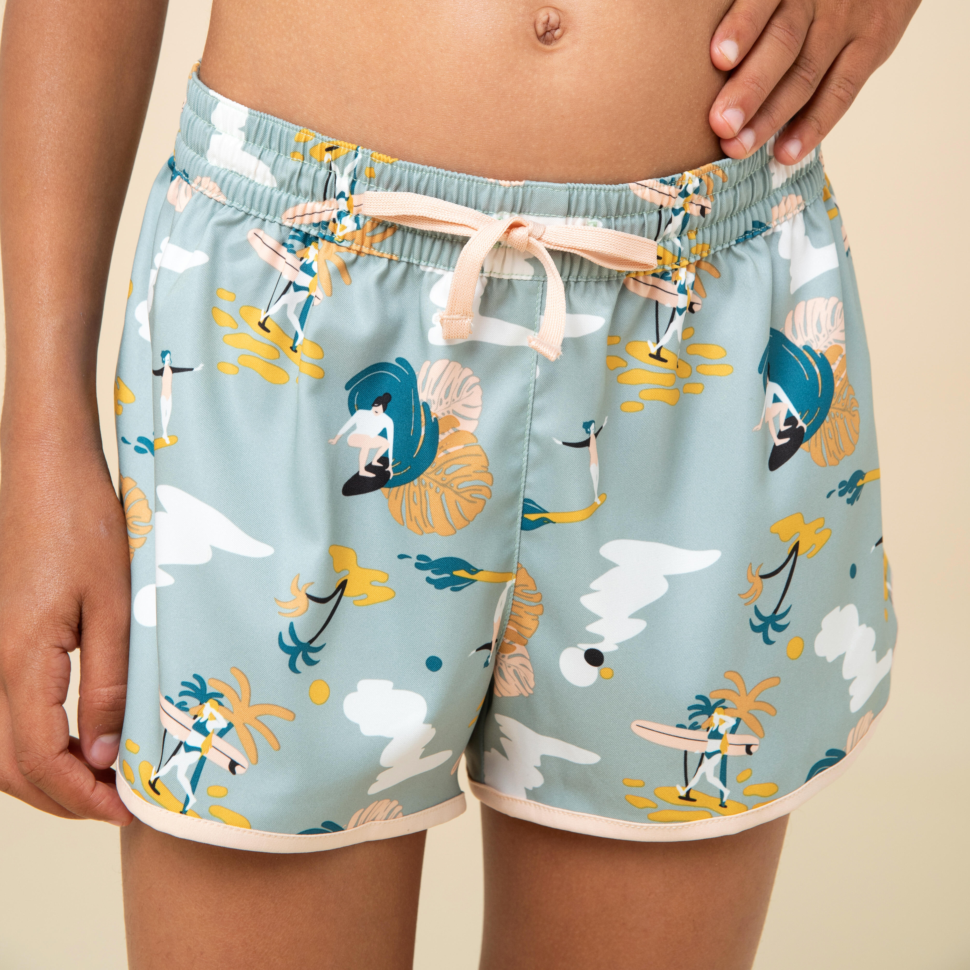 Olaian Boardshorts 100 Katy Mädchen schwarz