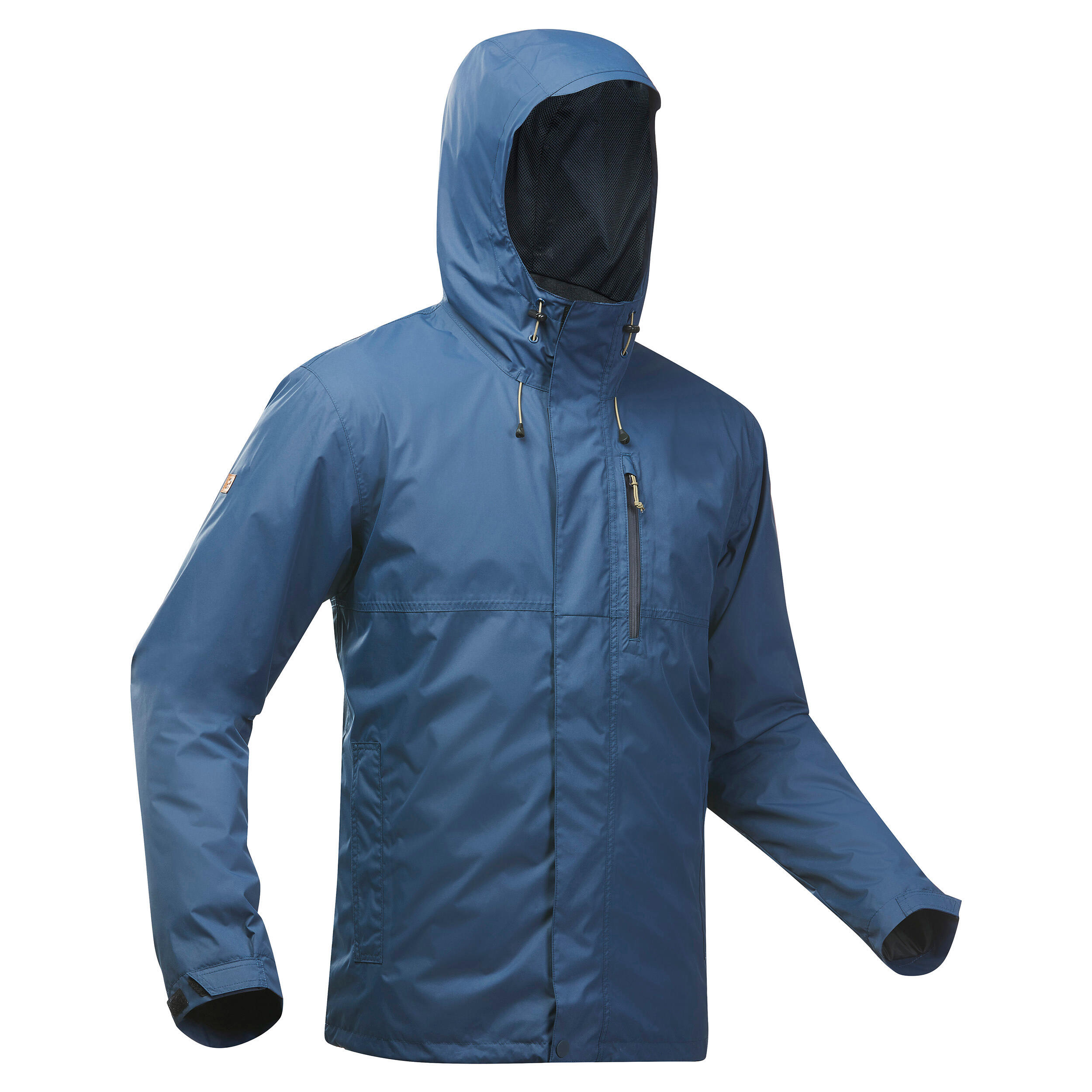 Quechua Wanderjacke Naturwandern NH500 wasserdicht Herren beige/blau