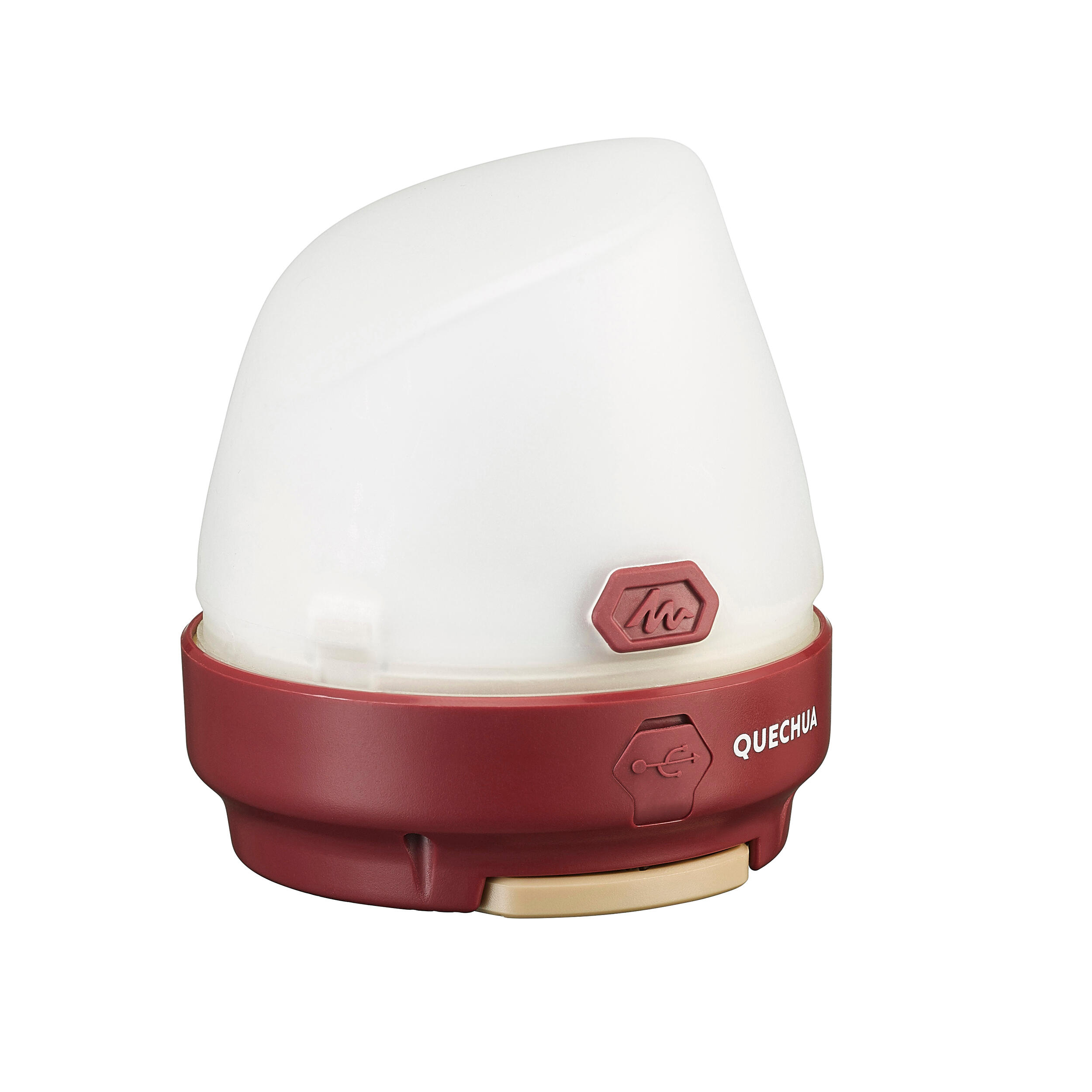 Quechua Campinglampe BL50 Dynamo aufladbar 50 Lumen rot