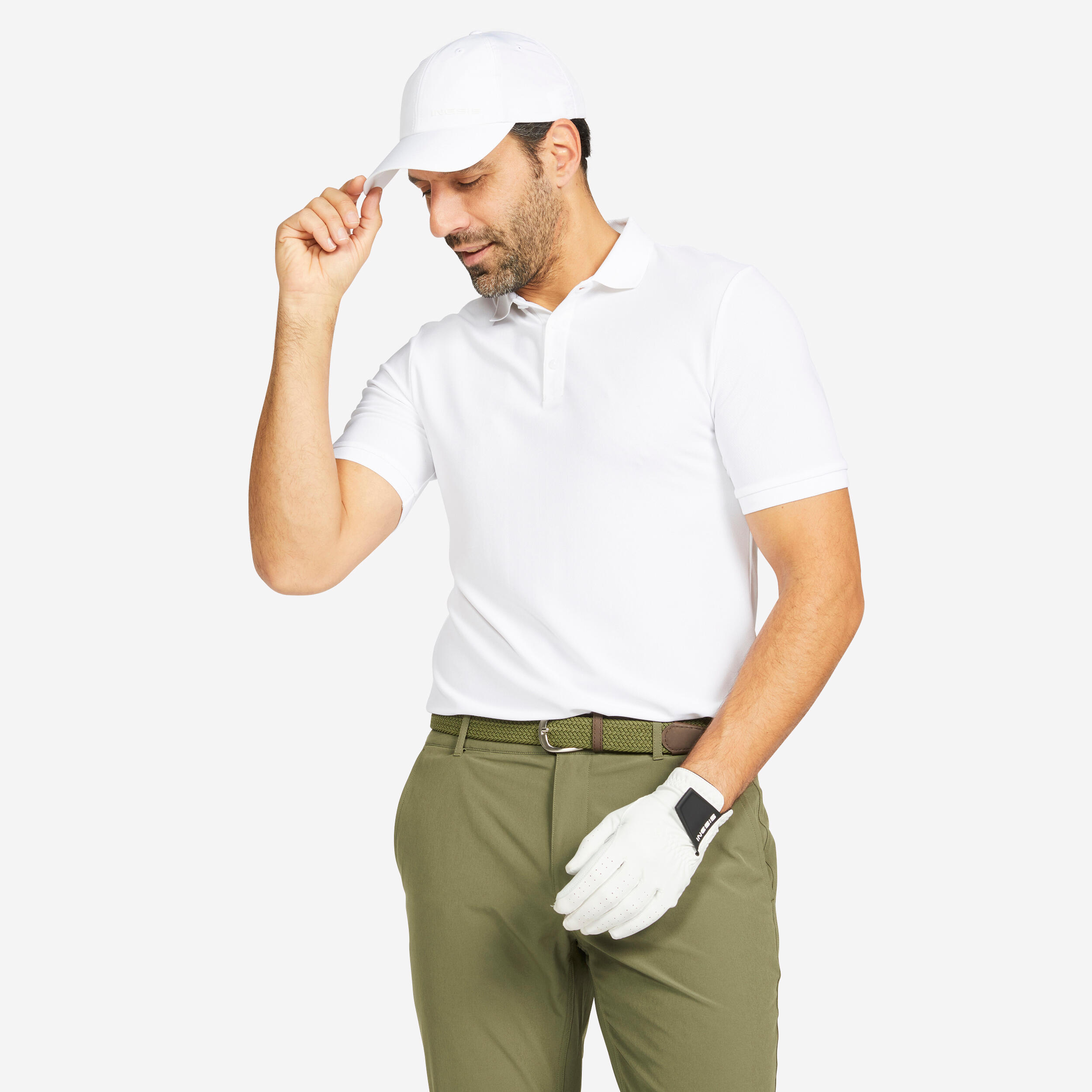 Inesis Golf Poloshirt kurzarm WW500 Herren weiss
