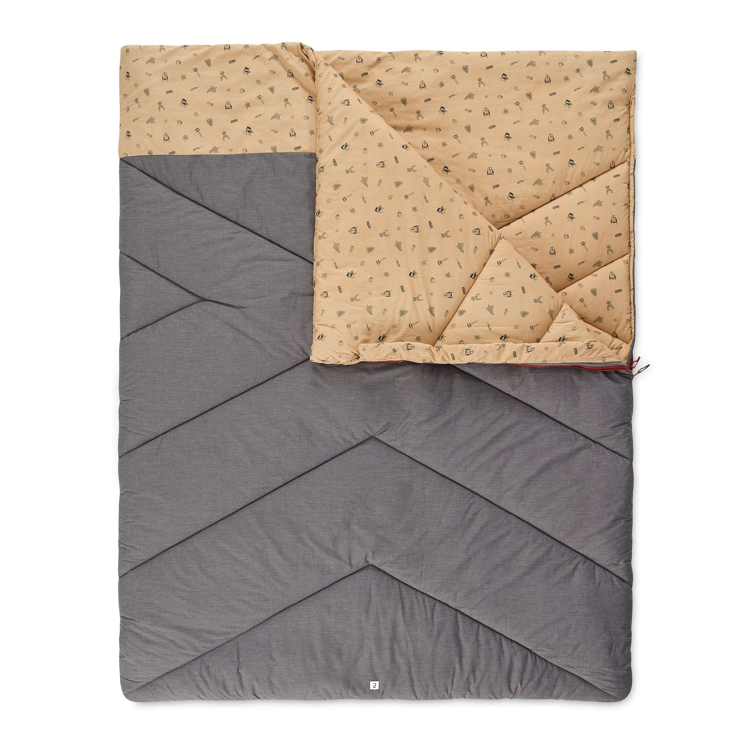 Quechua Doppelschlafsack Camping - Arpenaz 10 °C Baumwolle für 2 Personen