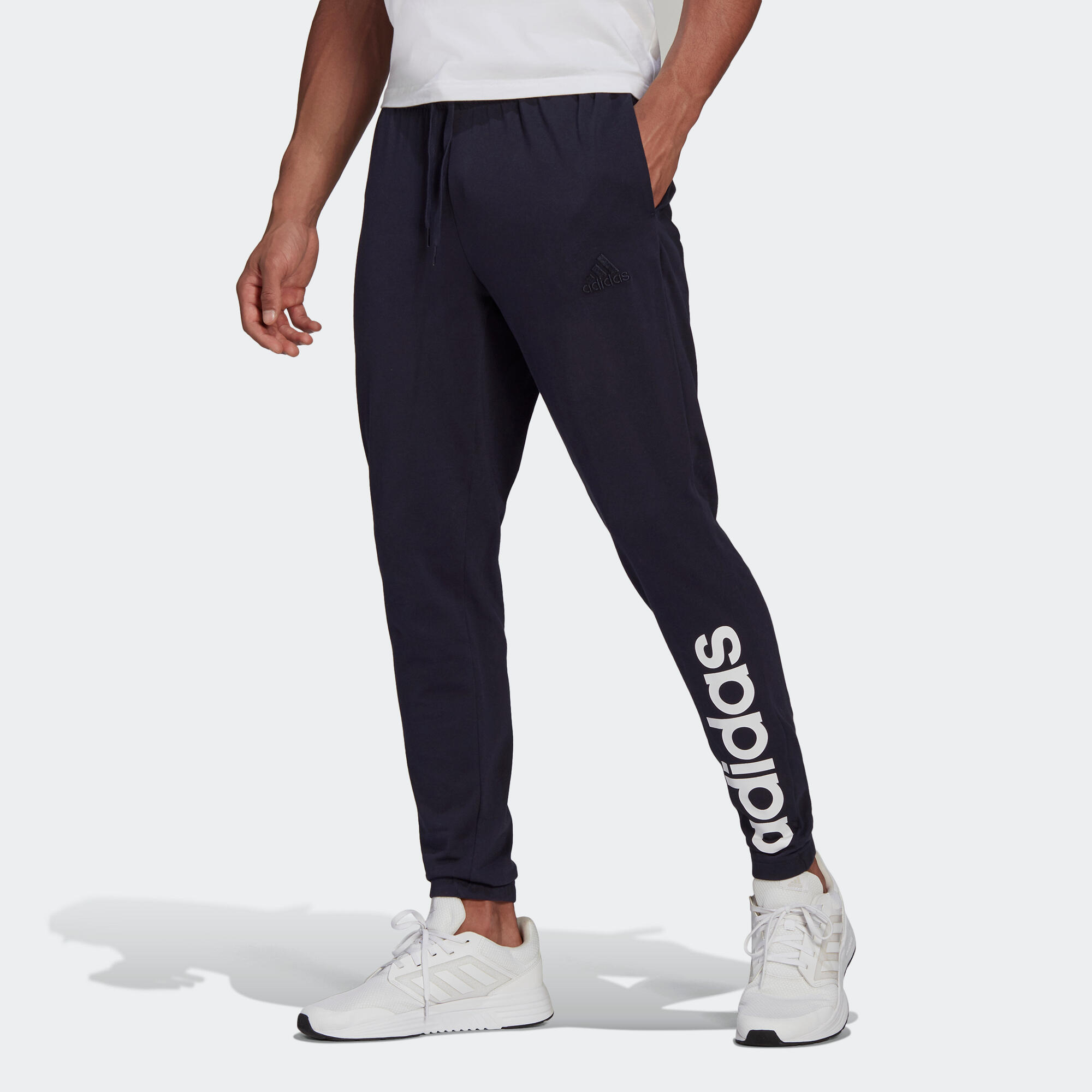 Adidas Jogginghose Fitness gerader Schnitt Herren blau
