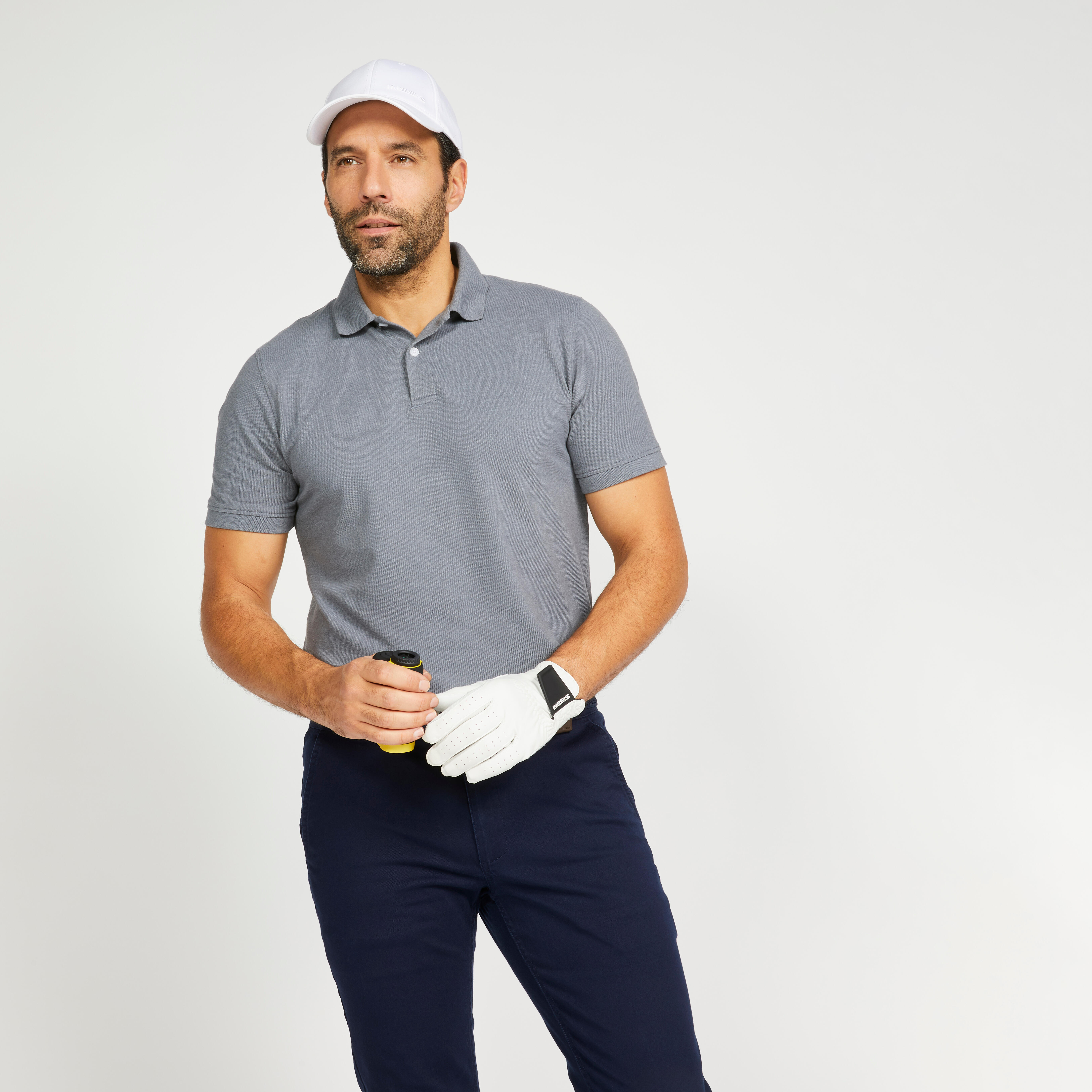 Inesis Golf Poloshirt kurzarm MW500 Herren khaki