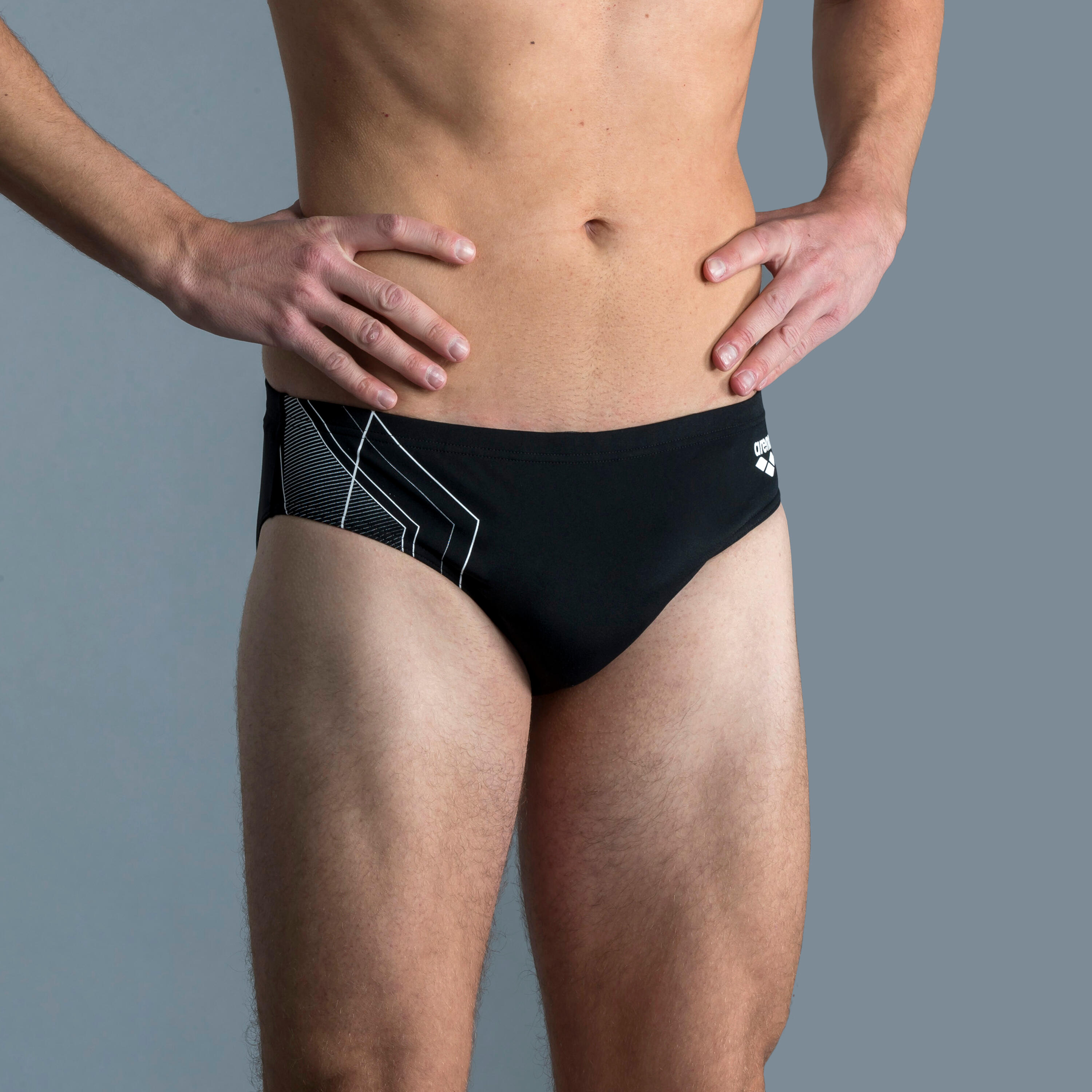 Arena Badehose Slip Arena Herren schwarz/weiss