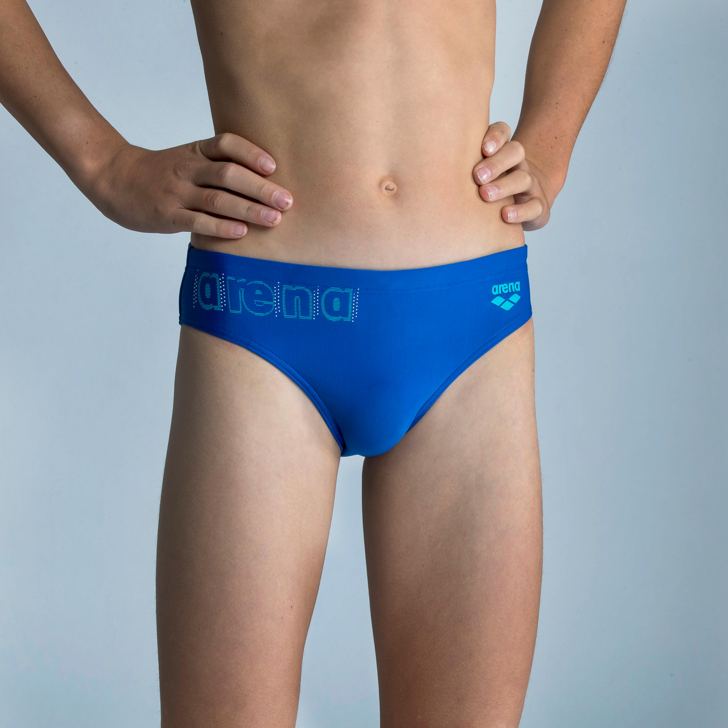Arena Badehose Slip Arena Neon Jungen blau