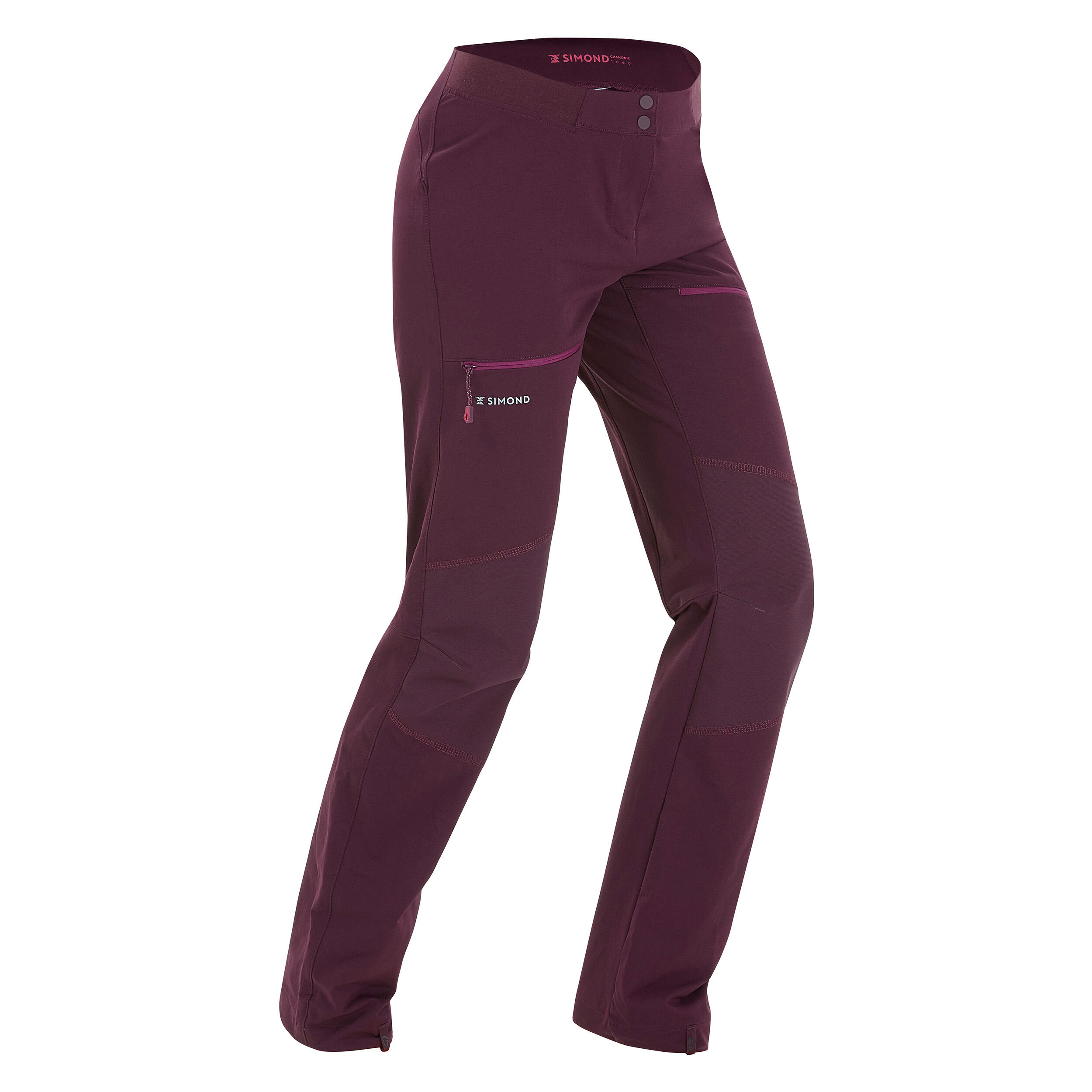 Simond Kletterhose leicht Bergsteigen Rock Evo Damen bordeaux
