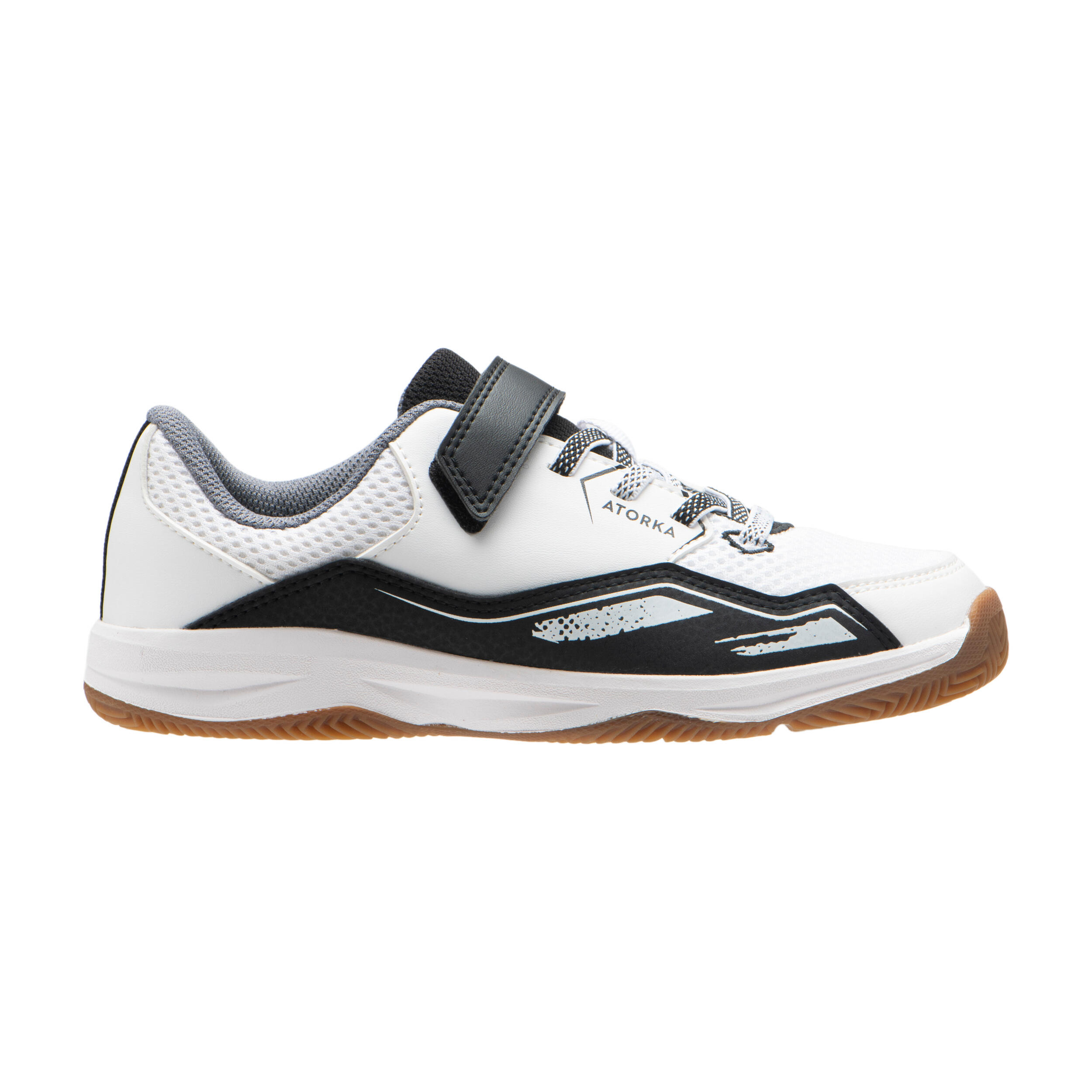Atorka Handballschuhe HS100 mit Klettverschluss Kinder weiss/schwarz