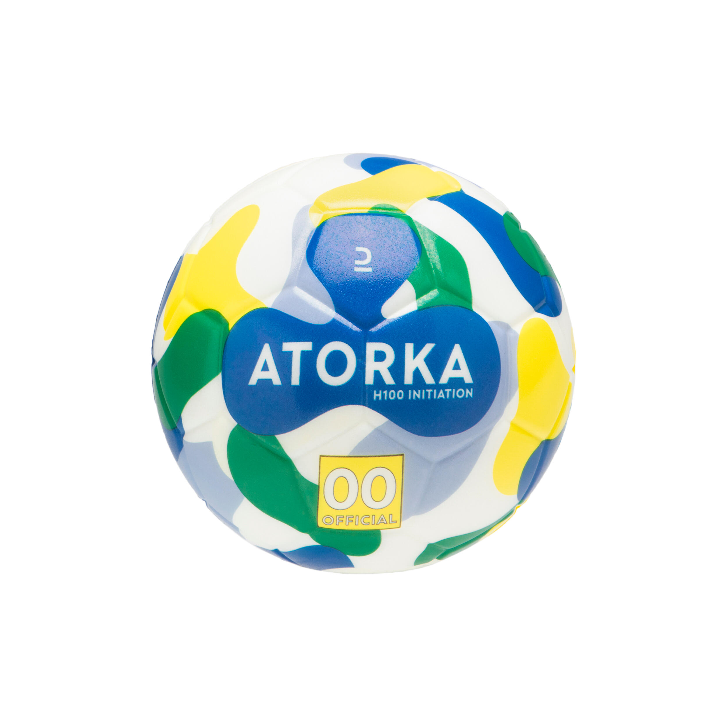 Atorka Handball H100 Größe 00 Kinder blau/gelb/grün