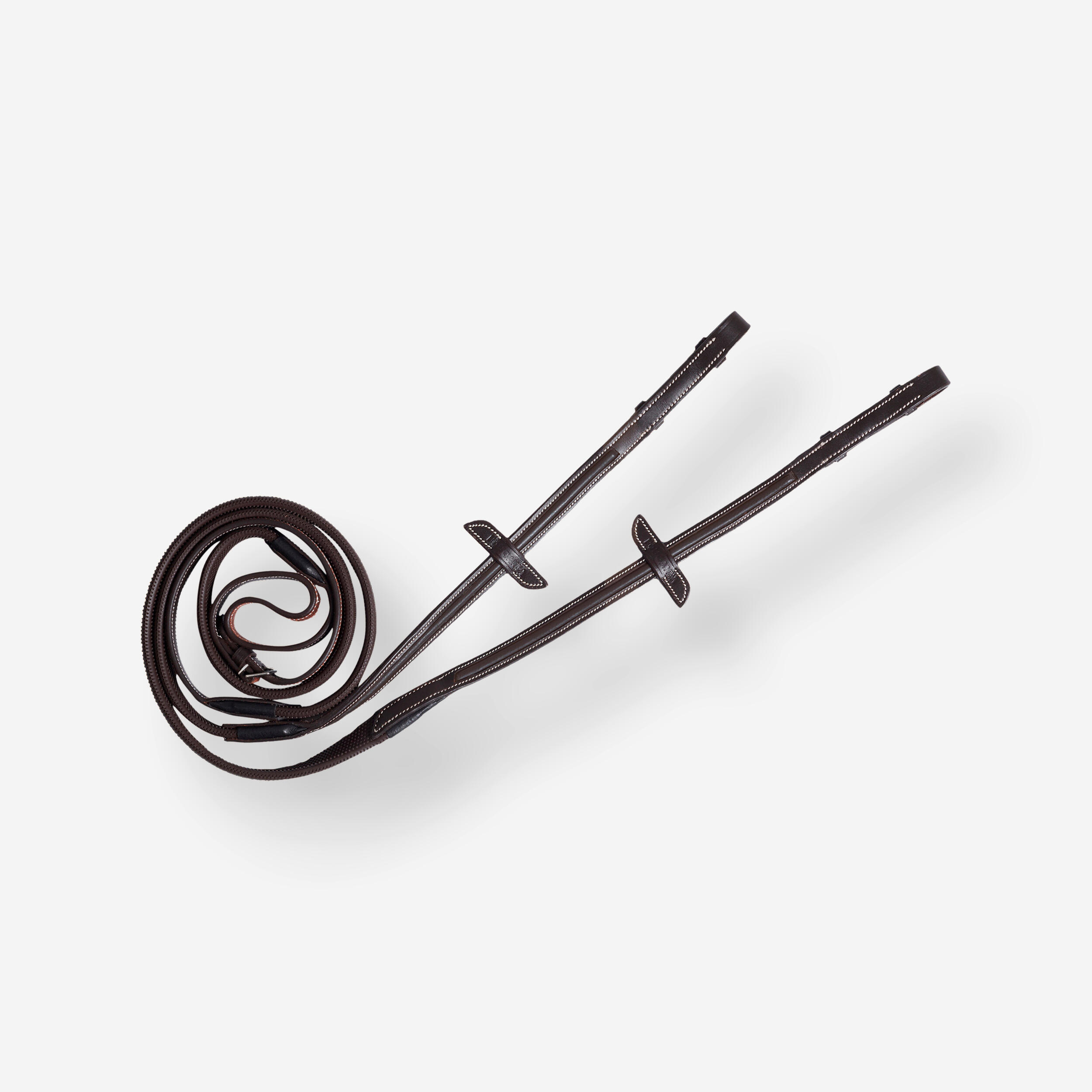 Fouganza Zügel 900 Noppen Pony/Pferd Leder dunkelbraun