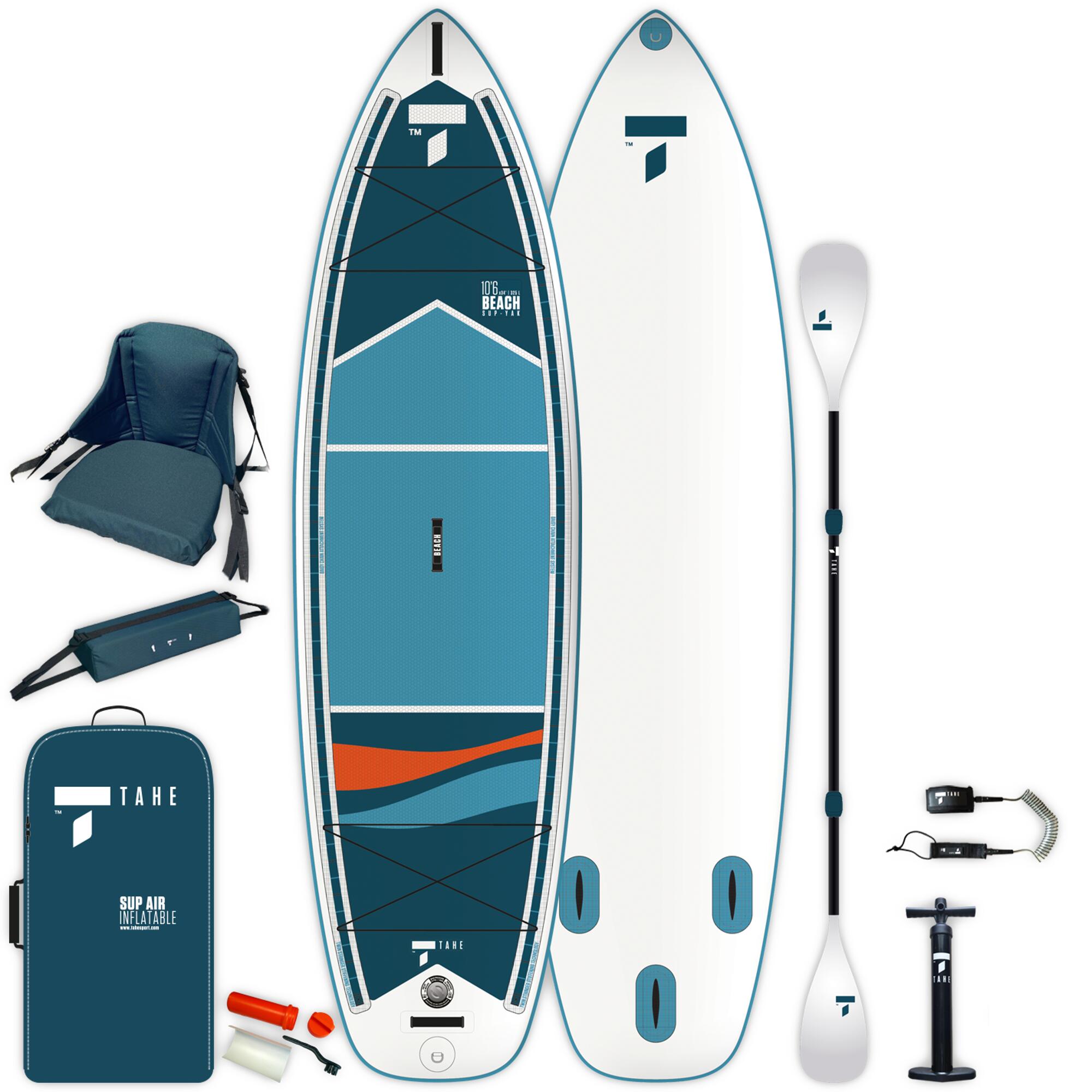 Tahe SUP Set Stand up Paddle aufblasbar 10´6 - Tahe Beach Air SupYak blau