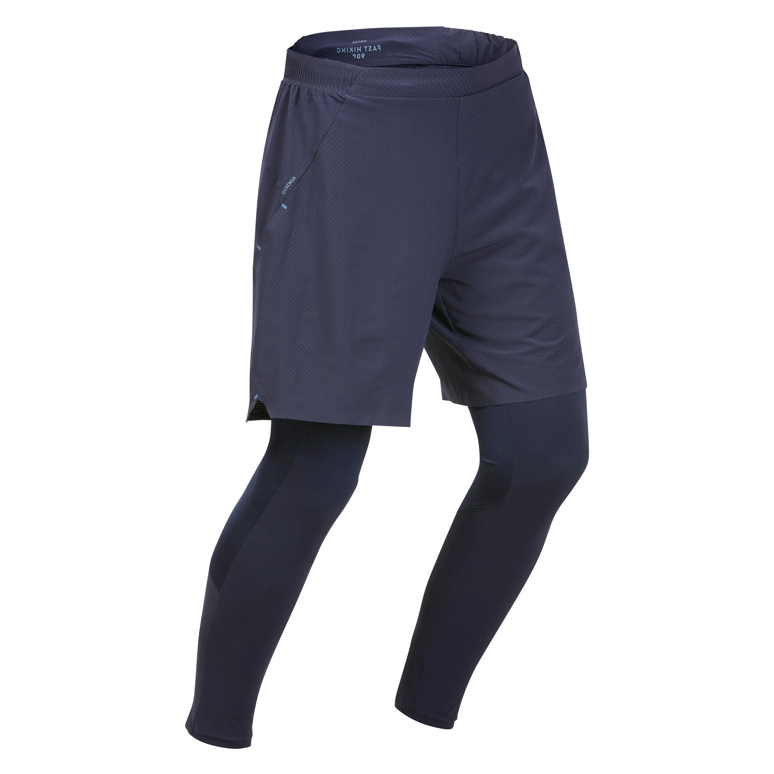 Quechua Leggings mit Shorts Speed Hiking FH900 ultraleicht Herren blau