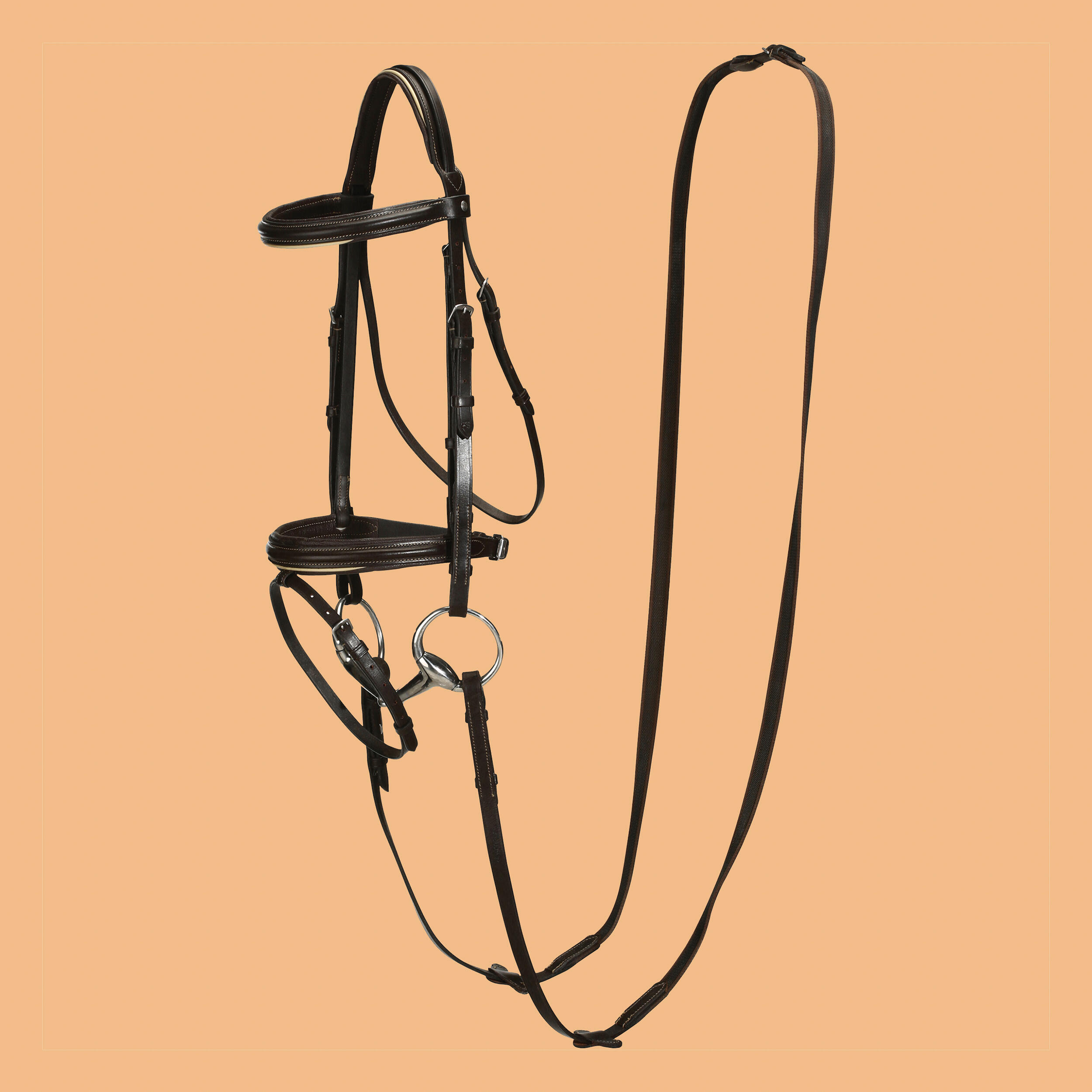 Fouganza Trense + Zügel Edimburgh leder Pony/Pferd schwarz
