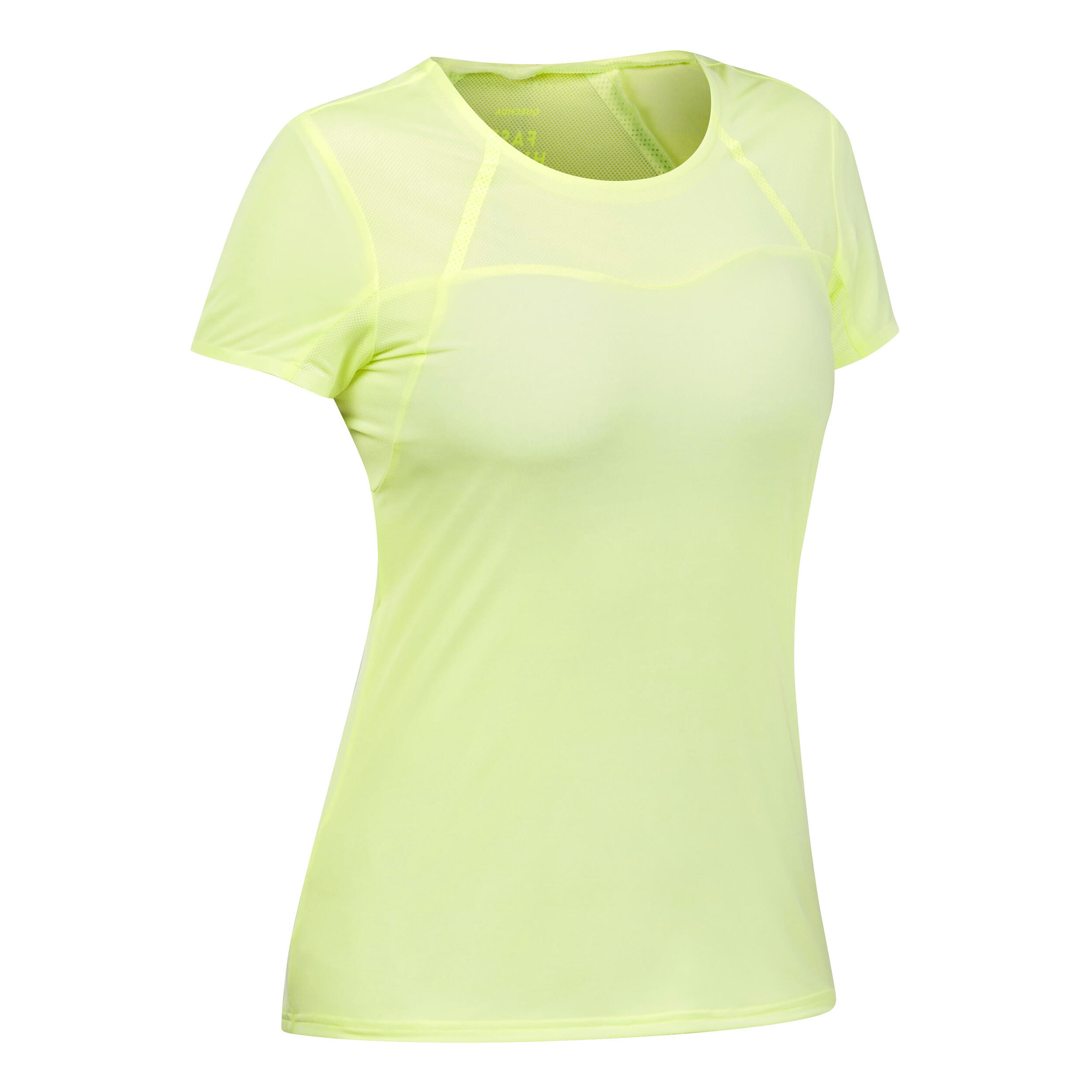 Quechua Wandershirt kurzarm Speed Hiking FH500 ultraleicht Damen gelb