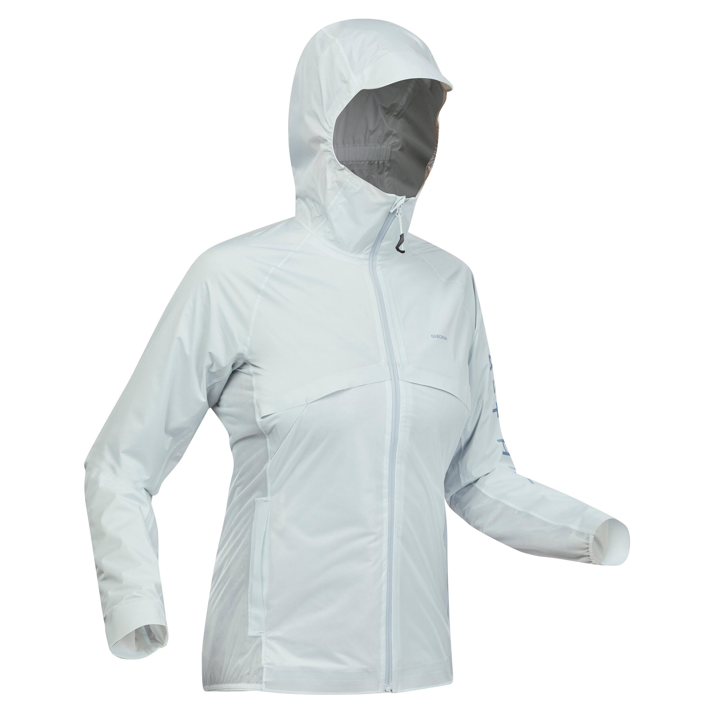 Quechua Wanderjacke Hybridjacke Speed Hiking FH900 Ultraleicht Damen grau