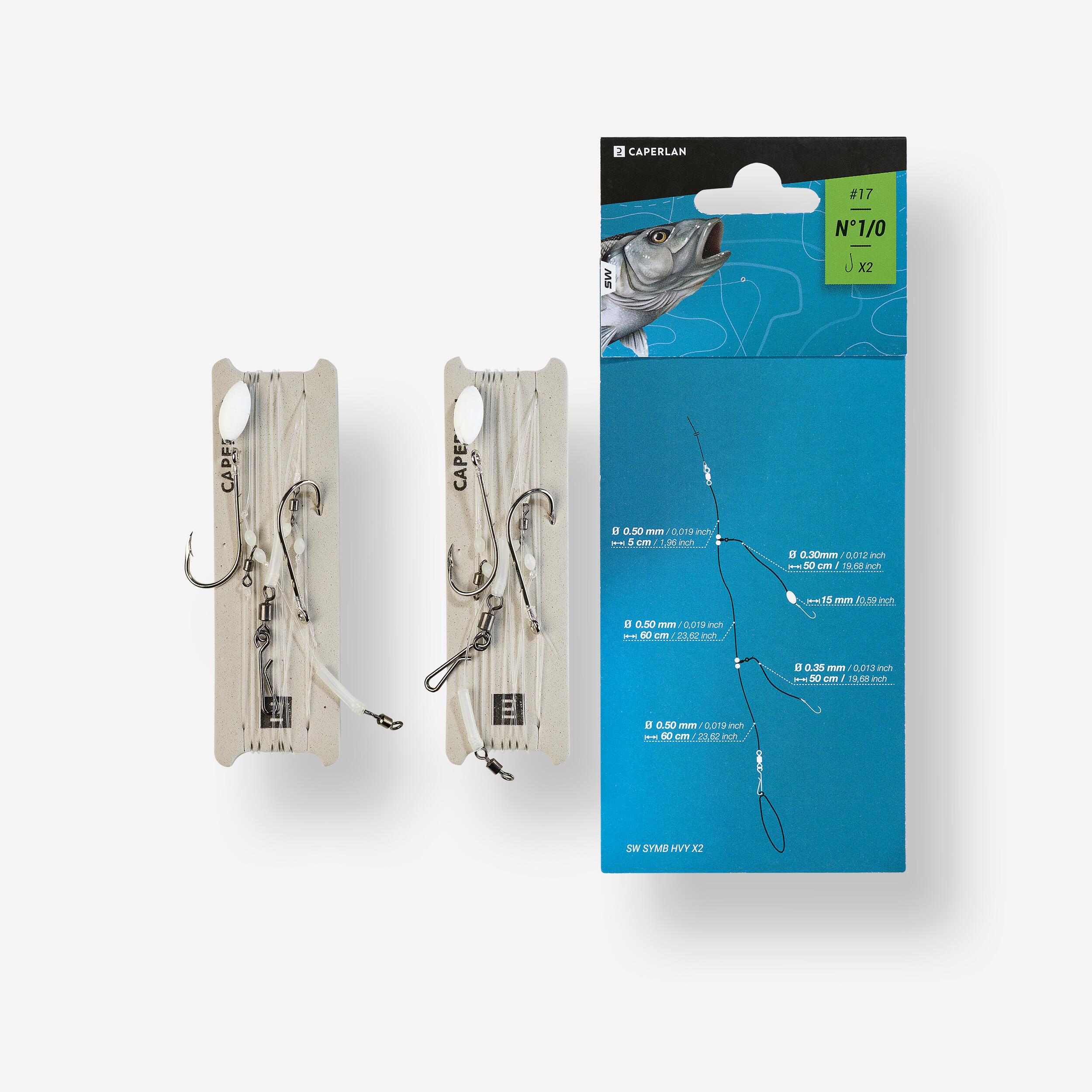 Caperlan Vorfach Brandungsangeln (Surfcasting) SYMB HVY X2 N°1/0