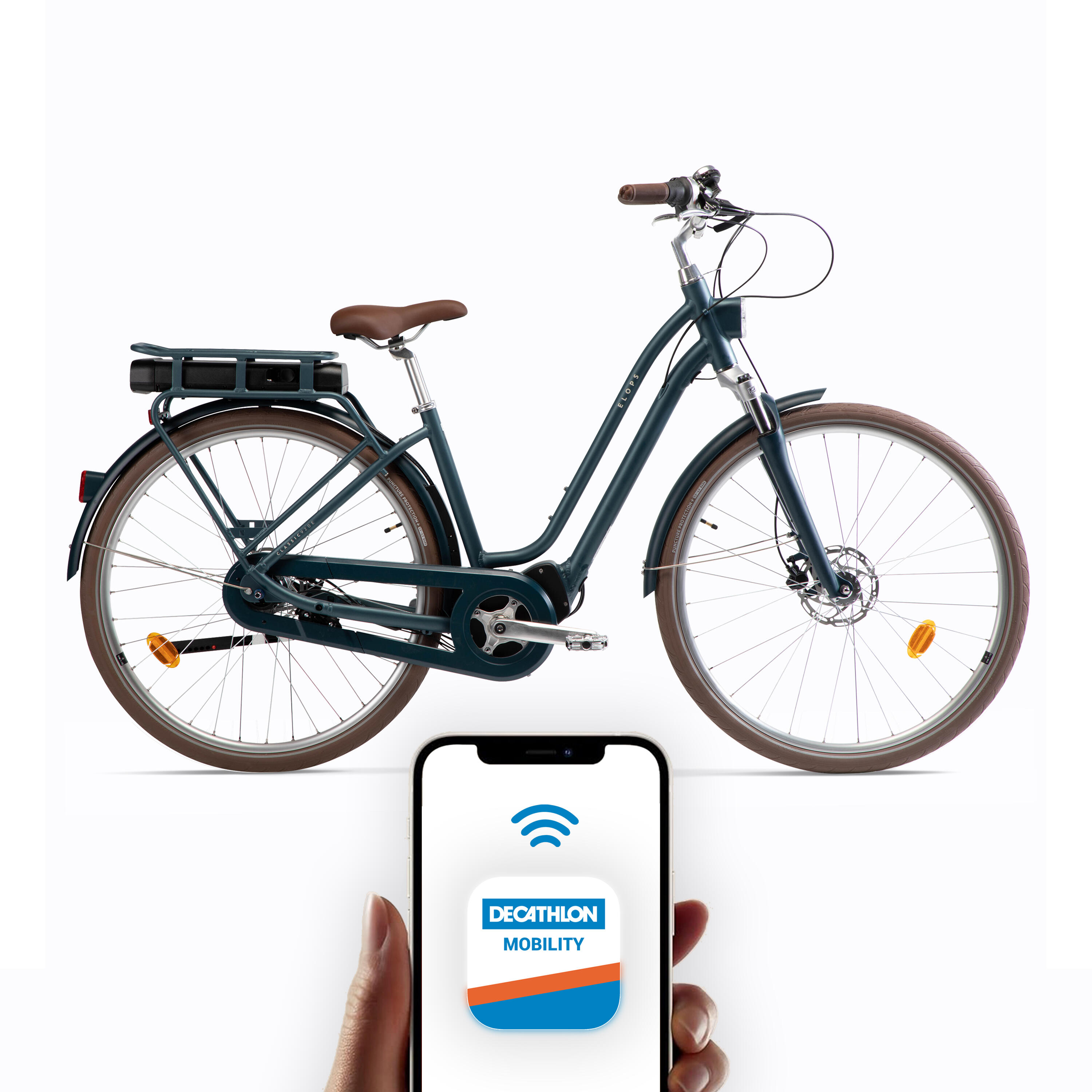 Elops E-Bike City Bike 28 Zoll Elops 920E Connect LF Damen petrol