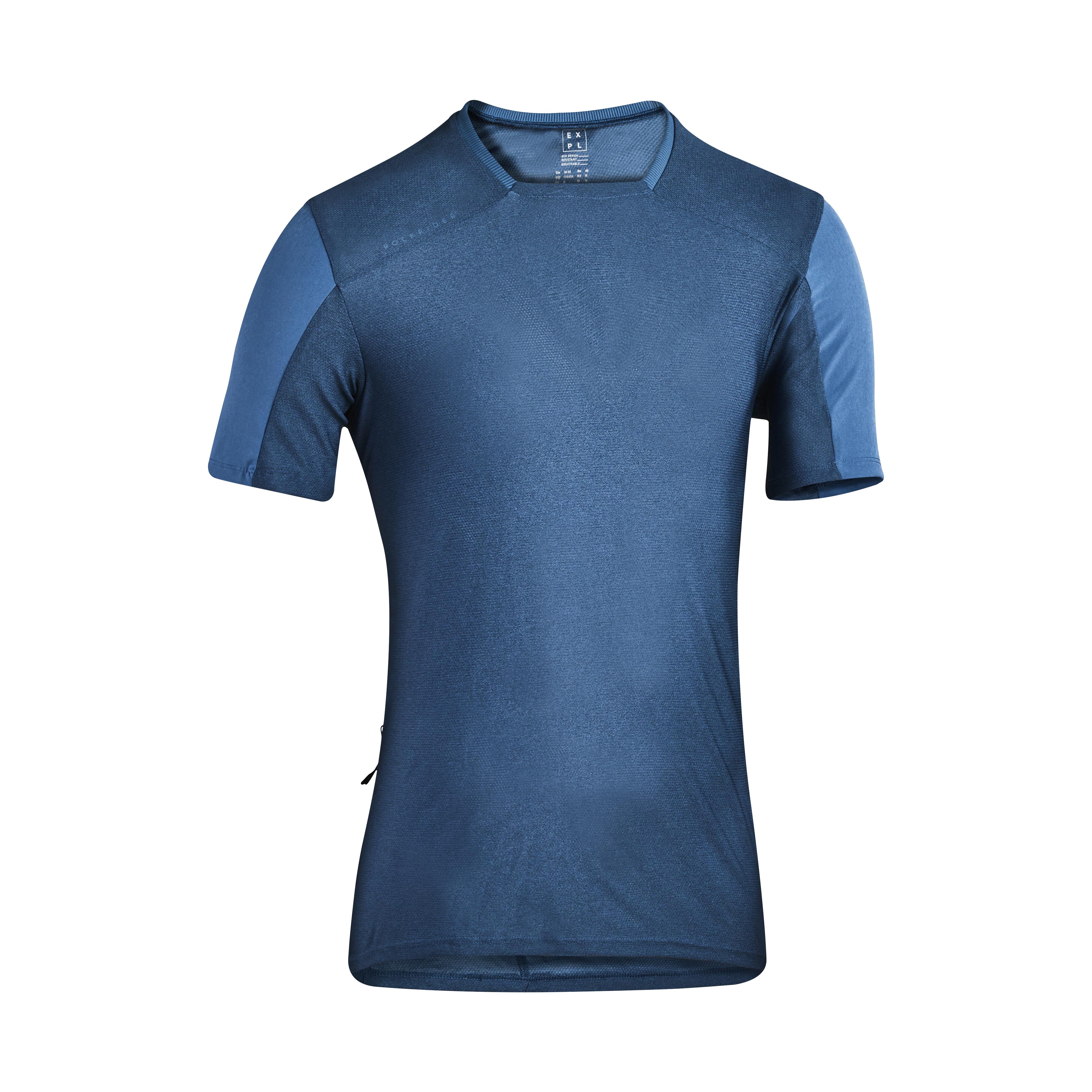 Rockrider Fahrradtrikot kurzarm MTB EXPL 100 Herren blau