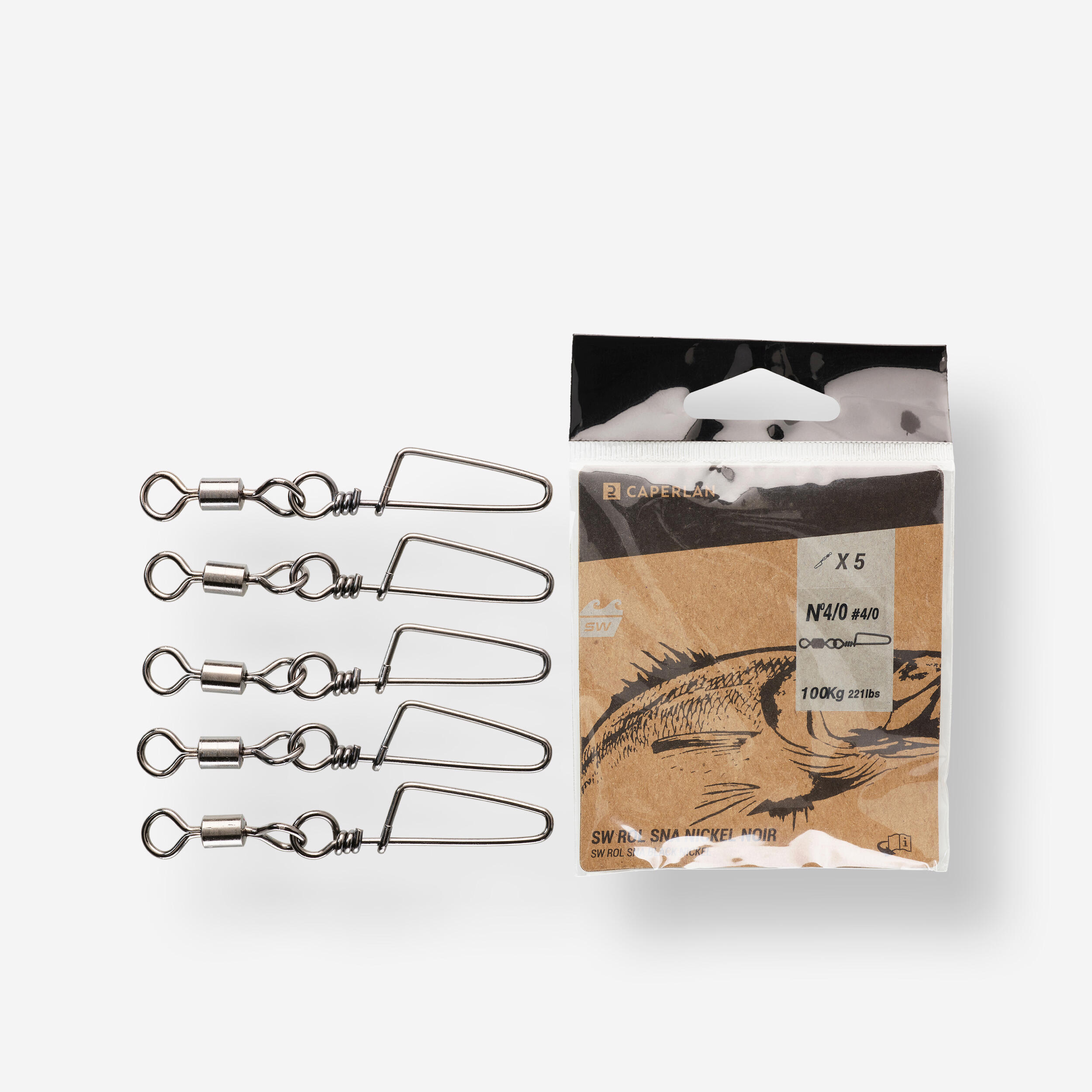 Caperlan Karabinerwirbel Rolling Snap Black Nickel SW 5 Stk.