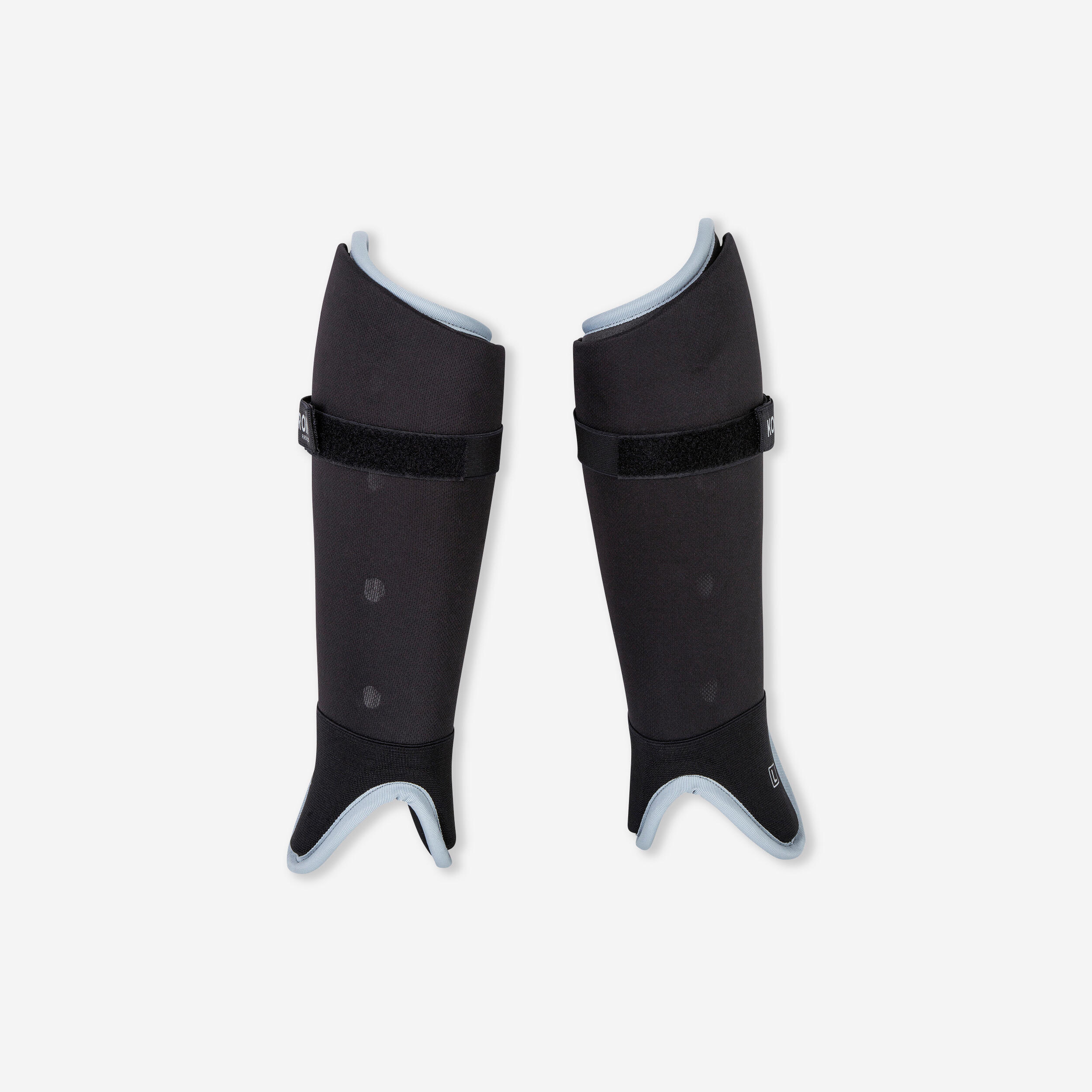 Korok Schienbeinschoner FH500 Feldhockey Damen/Herren schwarz/grau