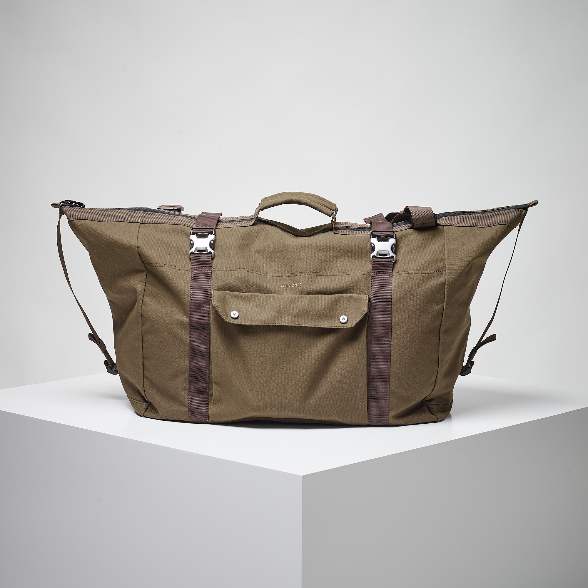 Solognac Jagdtasche 80 L Baumwolle gewachst braun
