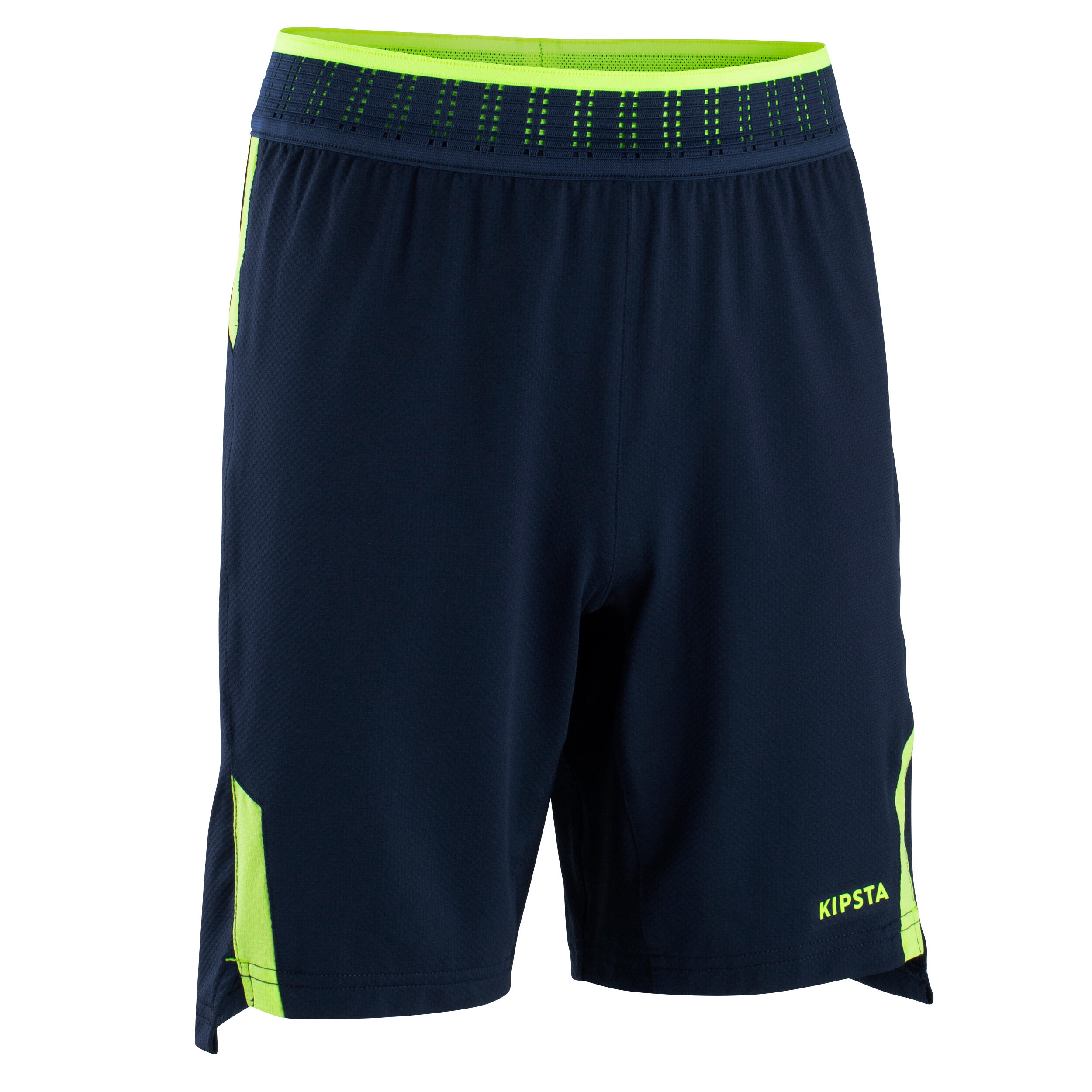 Kipsta Fussballshorts CLR Kinder blau/neongelb