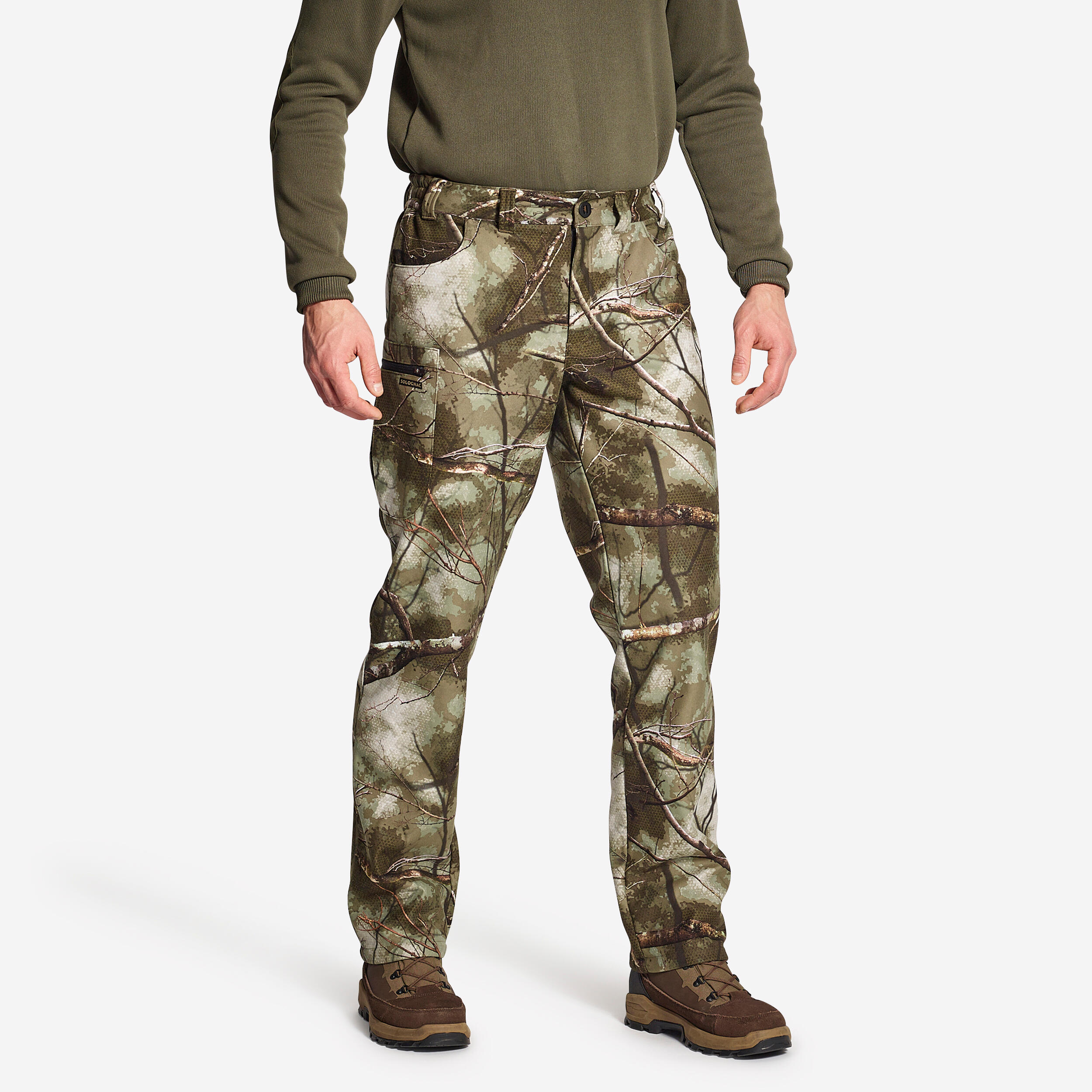 Solognac Jagdhose TREEMETIC 100 warm geräuscham camouflage