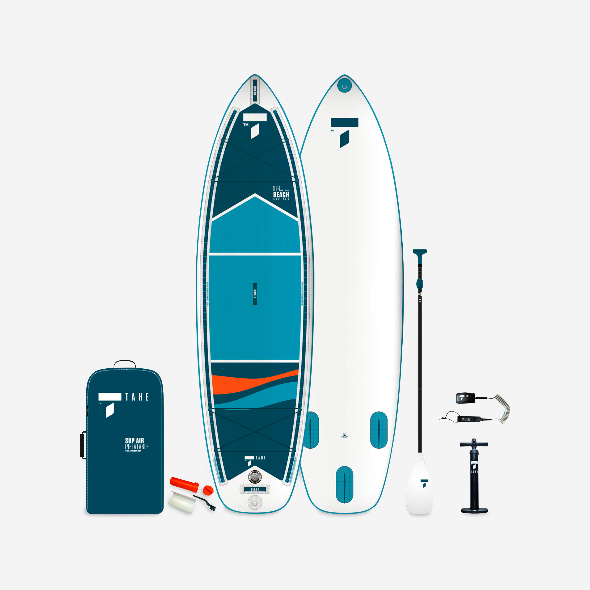 Tahe Outdoors SUP-Board Stand Up Paddle Set aufblasbar 10'6 - Yak Beach blau