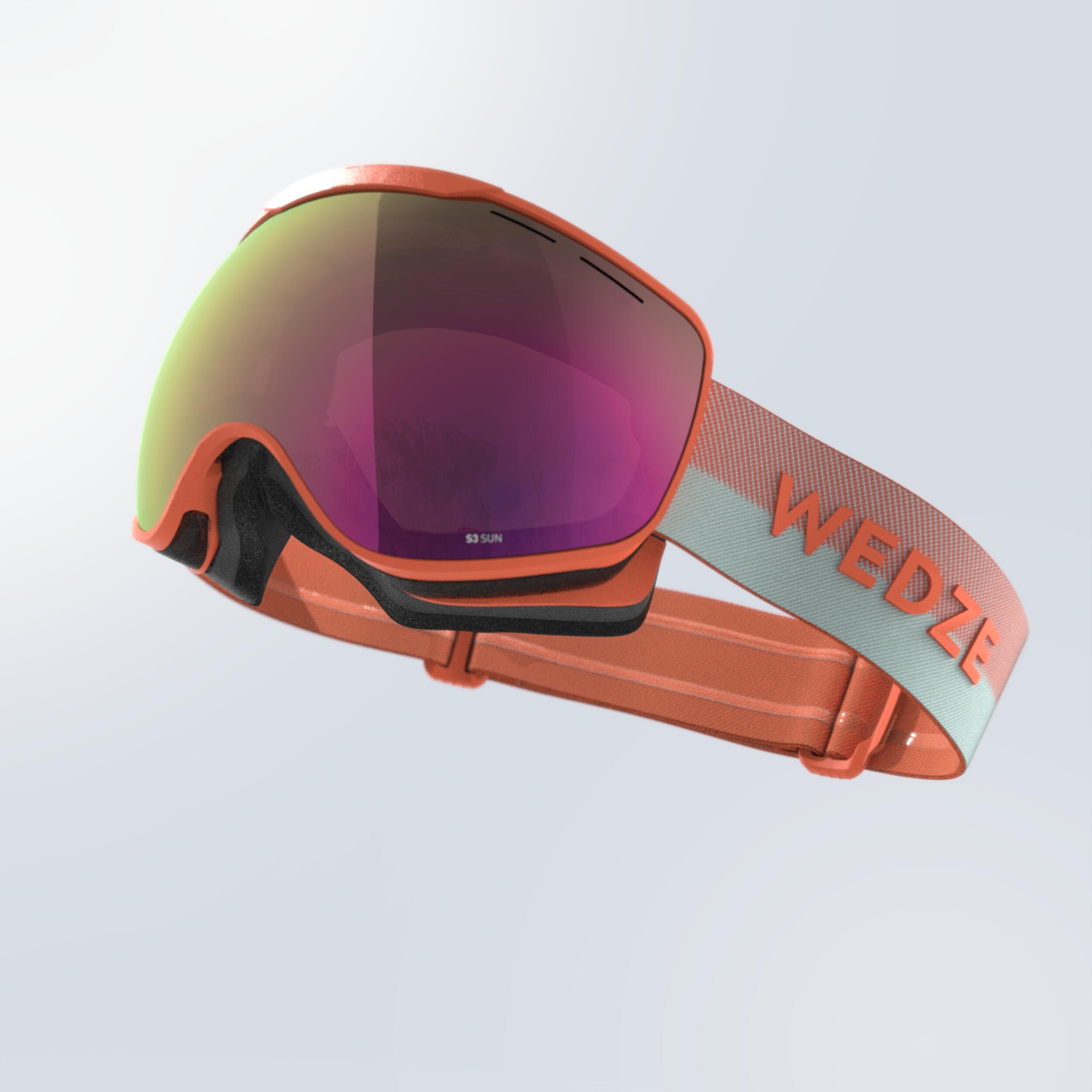 Wedze Skibrille Snowboardbrille - G 900 Schönwetter Erwachsene/Kinder rosa