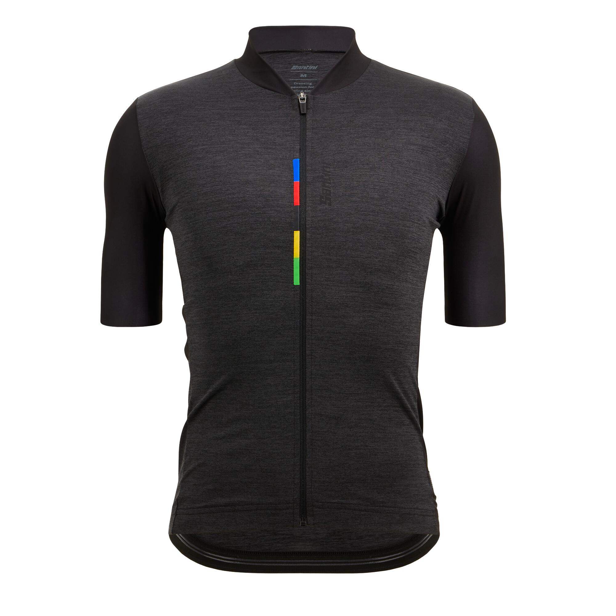Santini Radtrikot kurzarm UCI Santini Herren schwarz/bunt