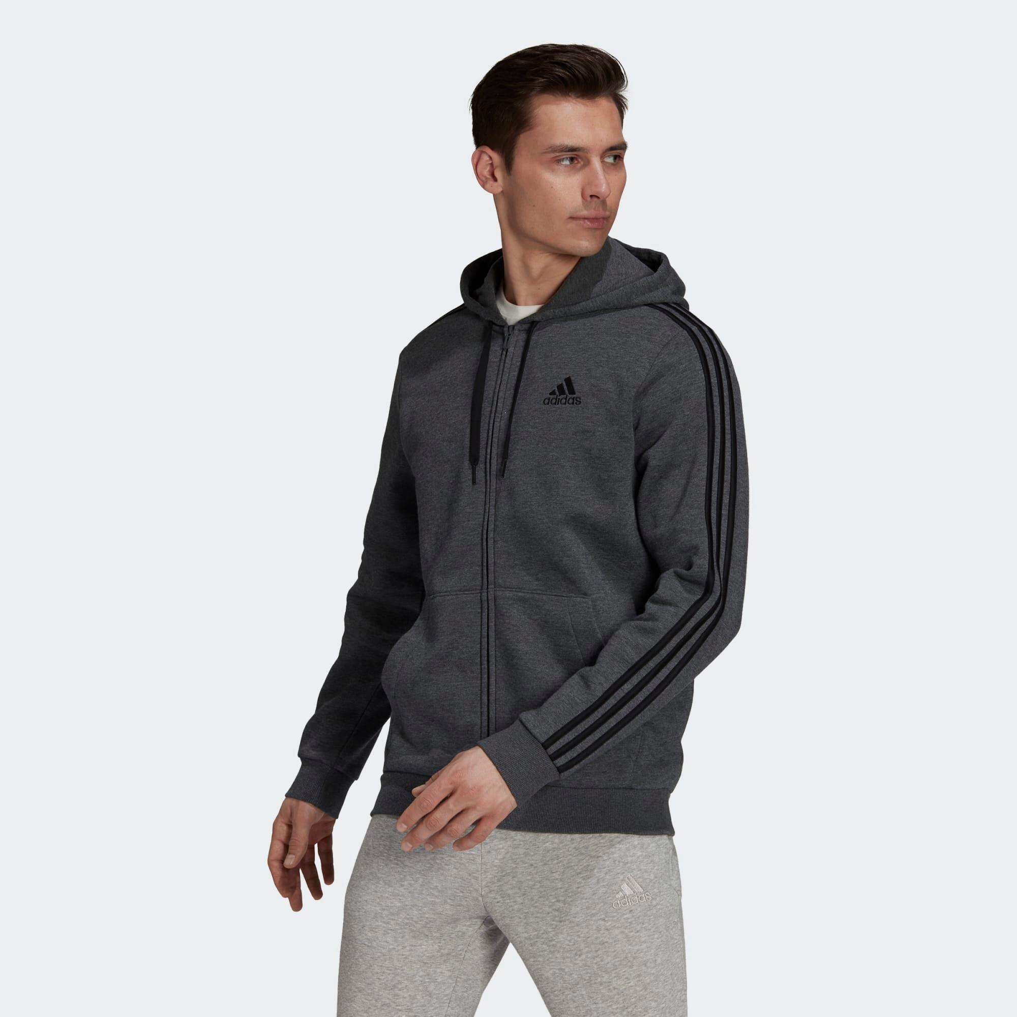 Adidas Sweatjacke Kapuze Adidas Fitness Soft Training Herren grau