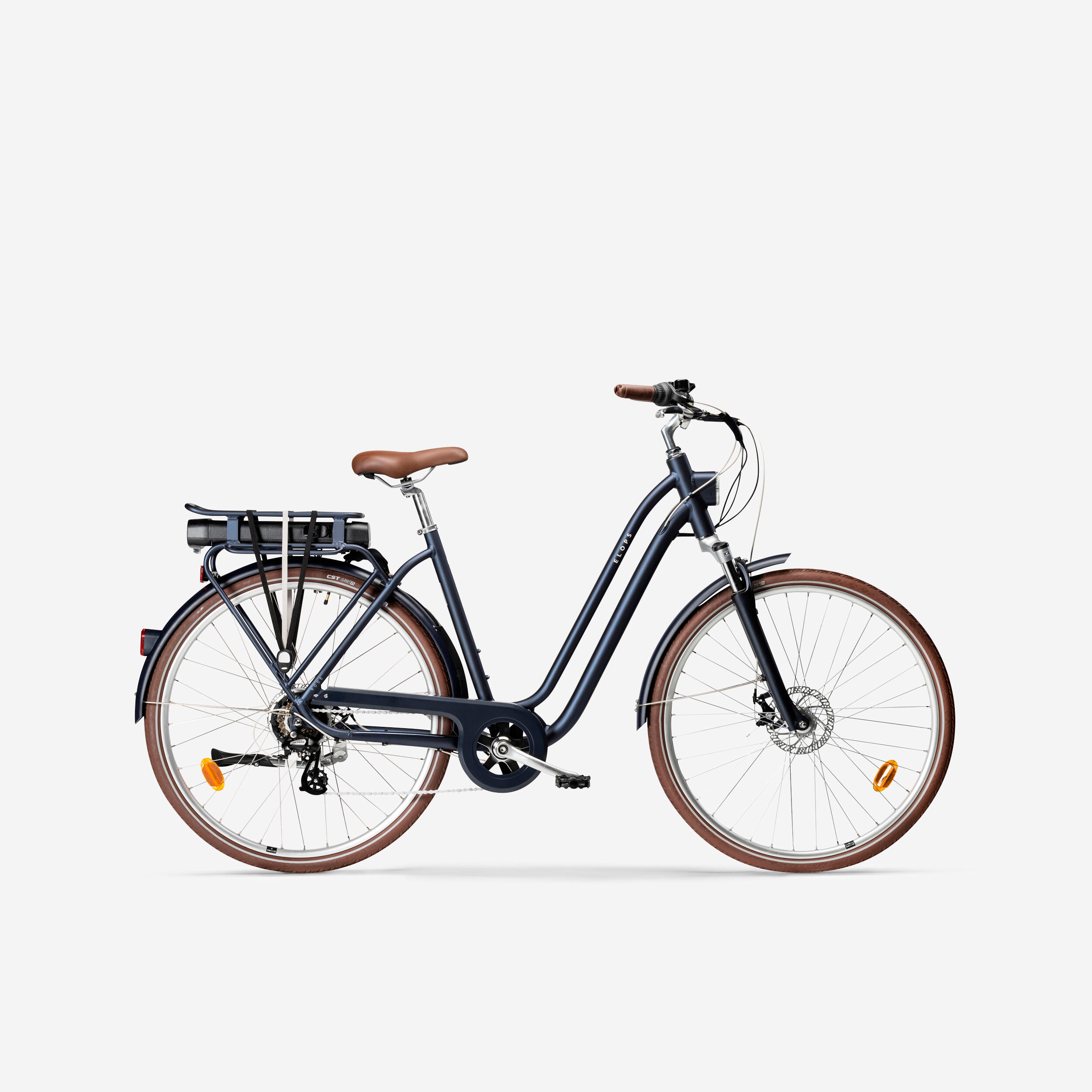 Elops E-Bike City Bike 28 Zoll Elops 900E LF Damen dunkelblau