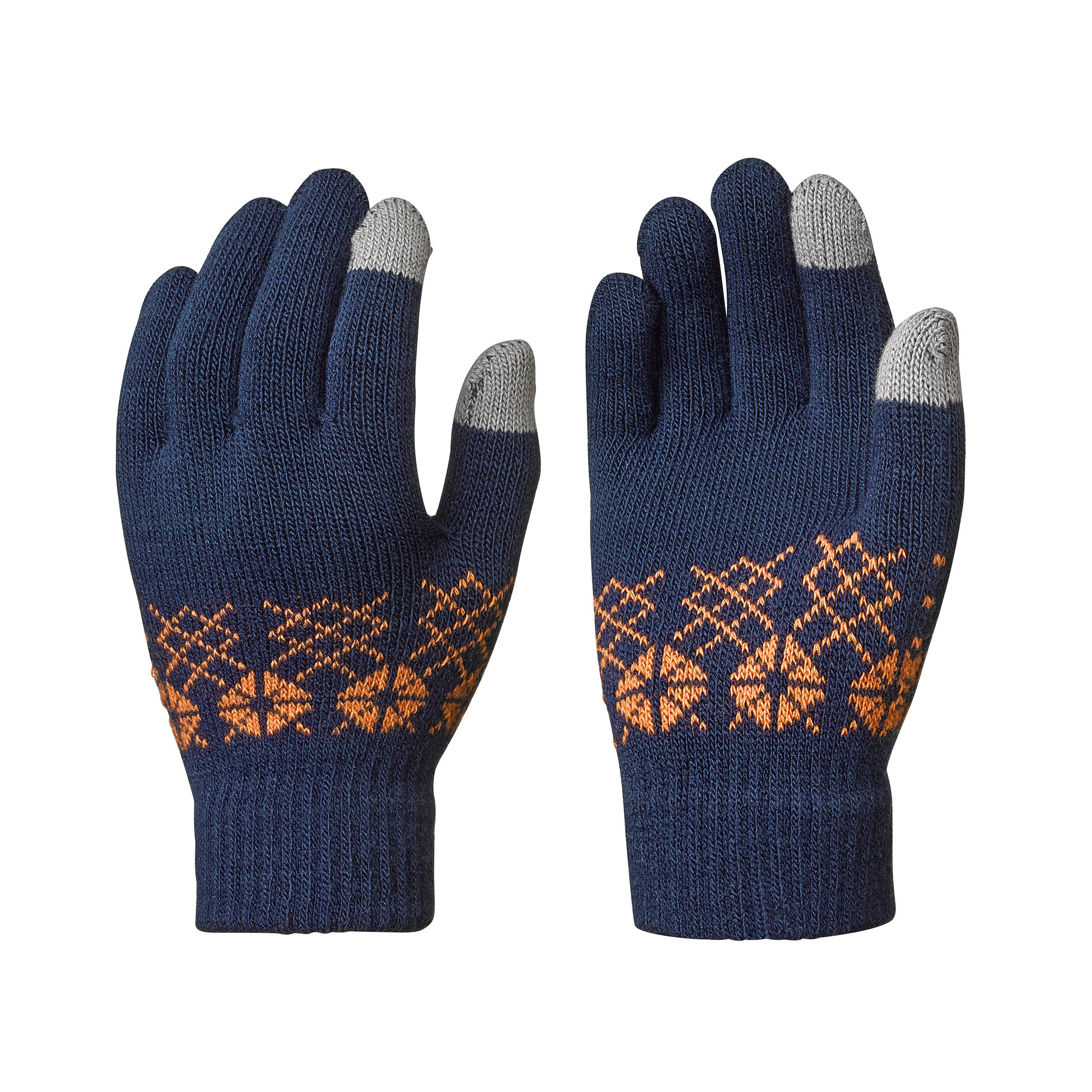 Quechua Handschuhe Winterwandern SH100 Taktil Strickmaschen Kinder 4–14 Jahre blau