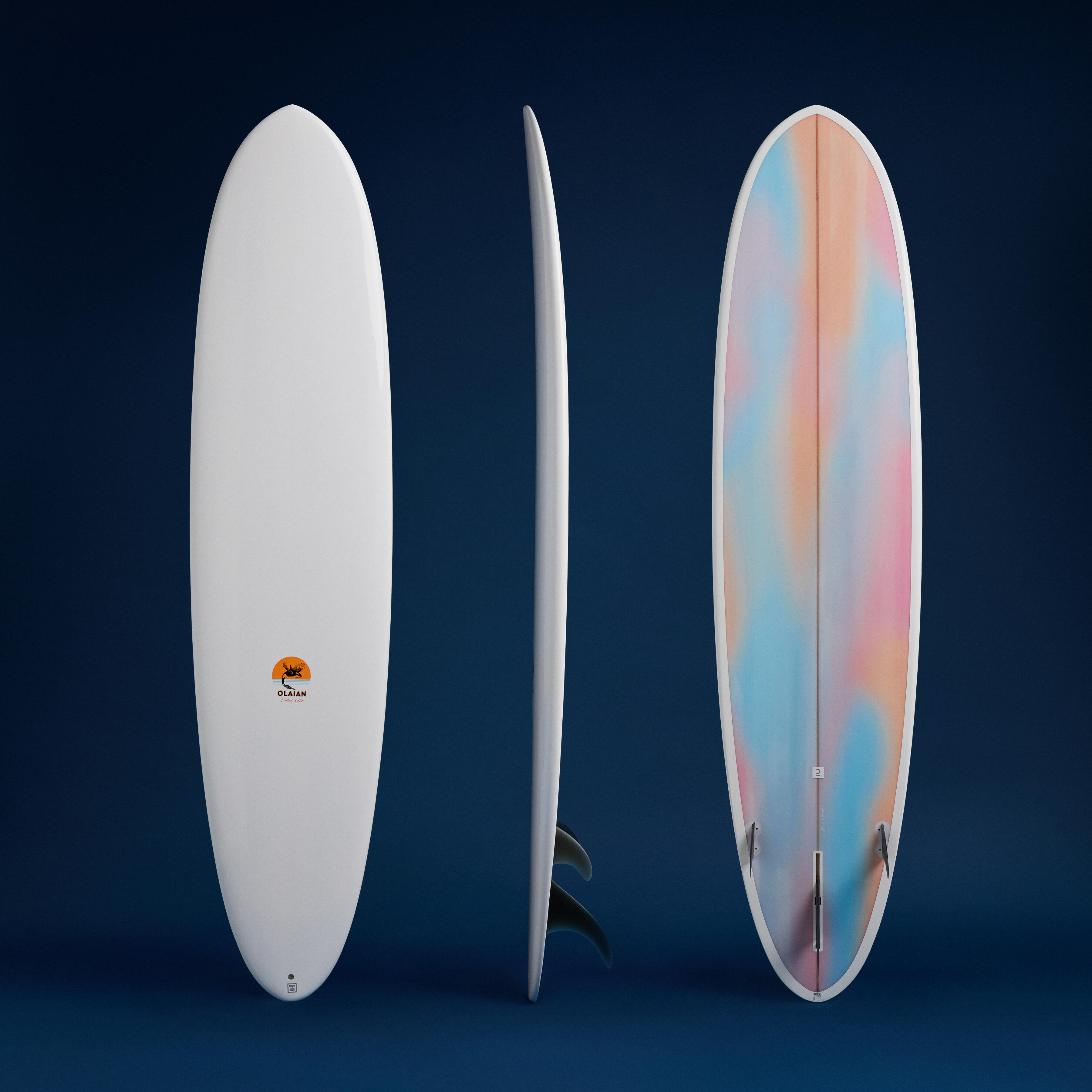 Olaian Surfboard Hardboard Hybrid 8' 500 limitierte Serie inklusive 3 Finnen