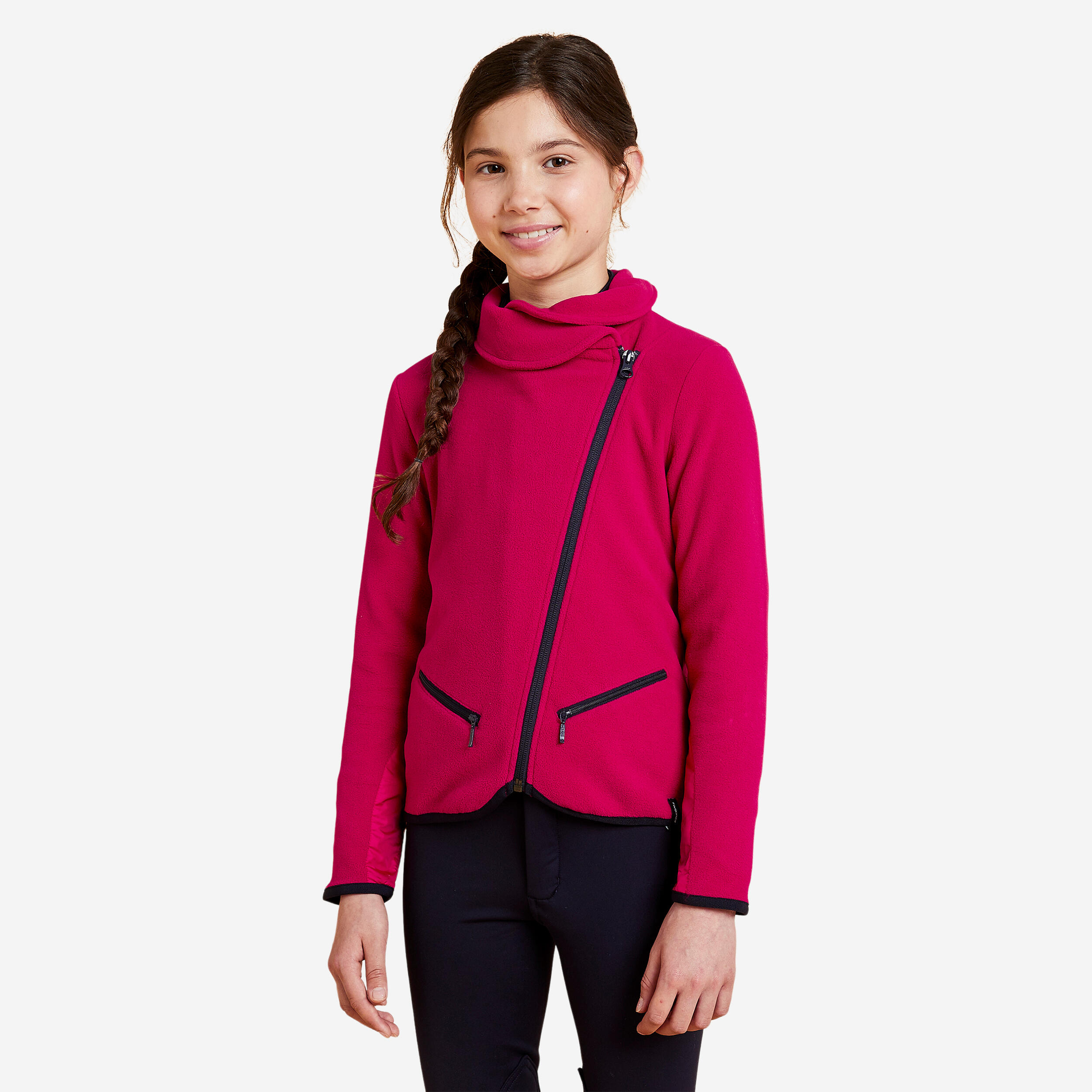 Fouganza Fleecejacke Reiten 100 Kinder rosa
