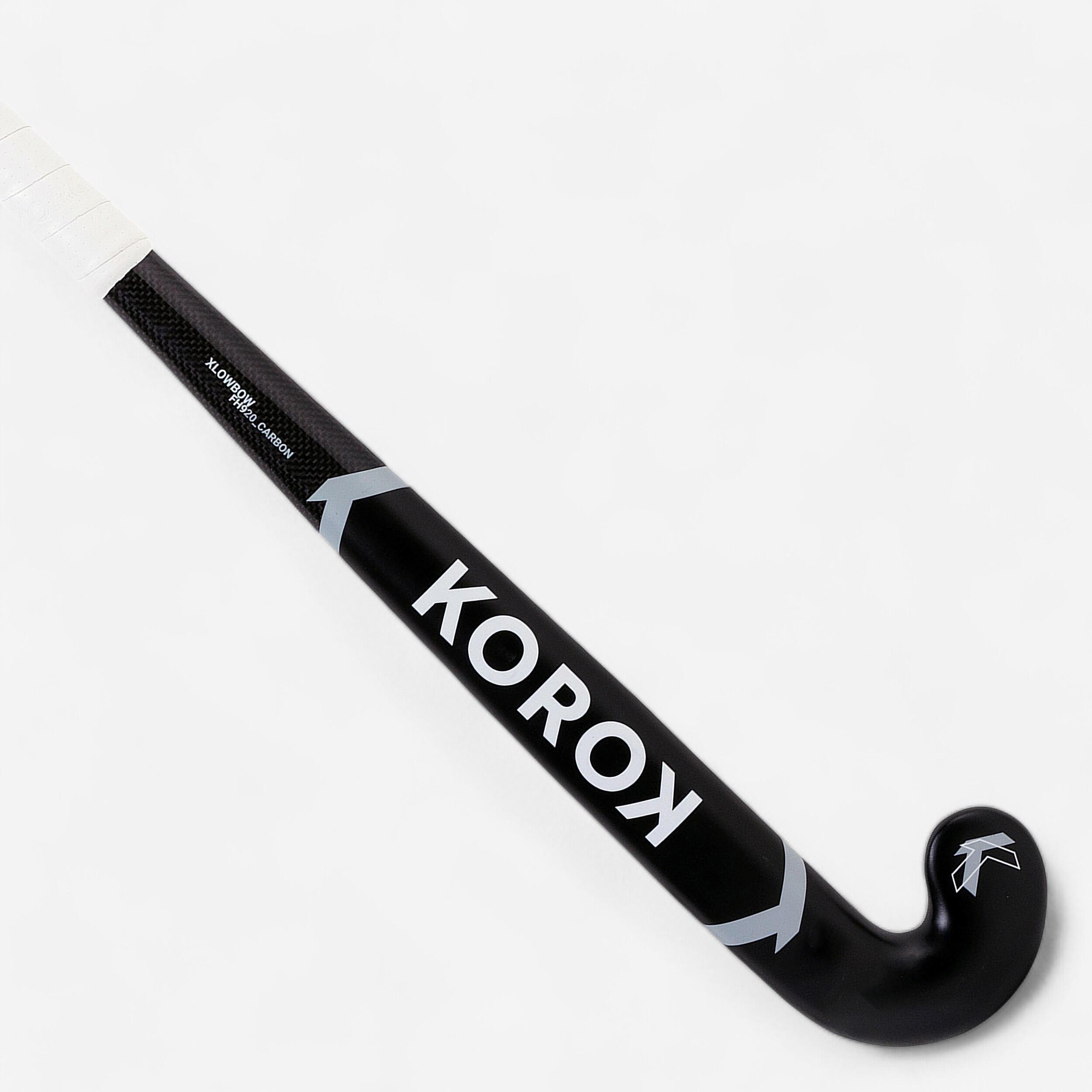 Korok Feldhockeyschläger FH920 20% Carbon Korok Extra LowBow Jugendliche schwarz/grau