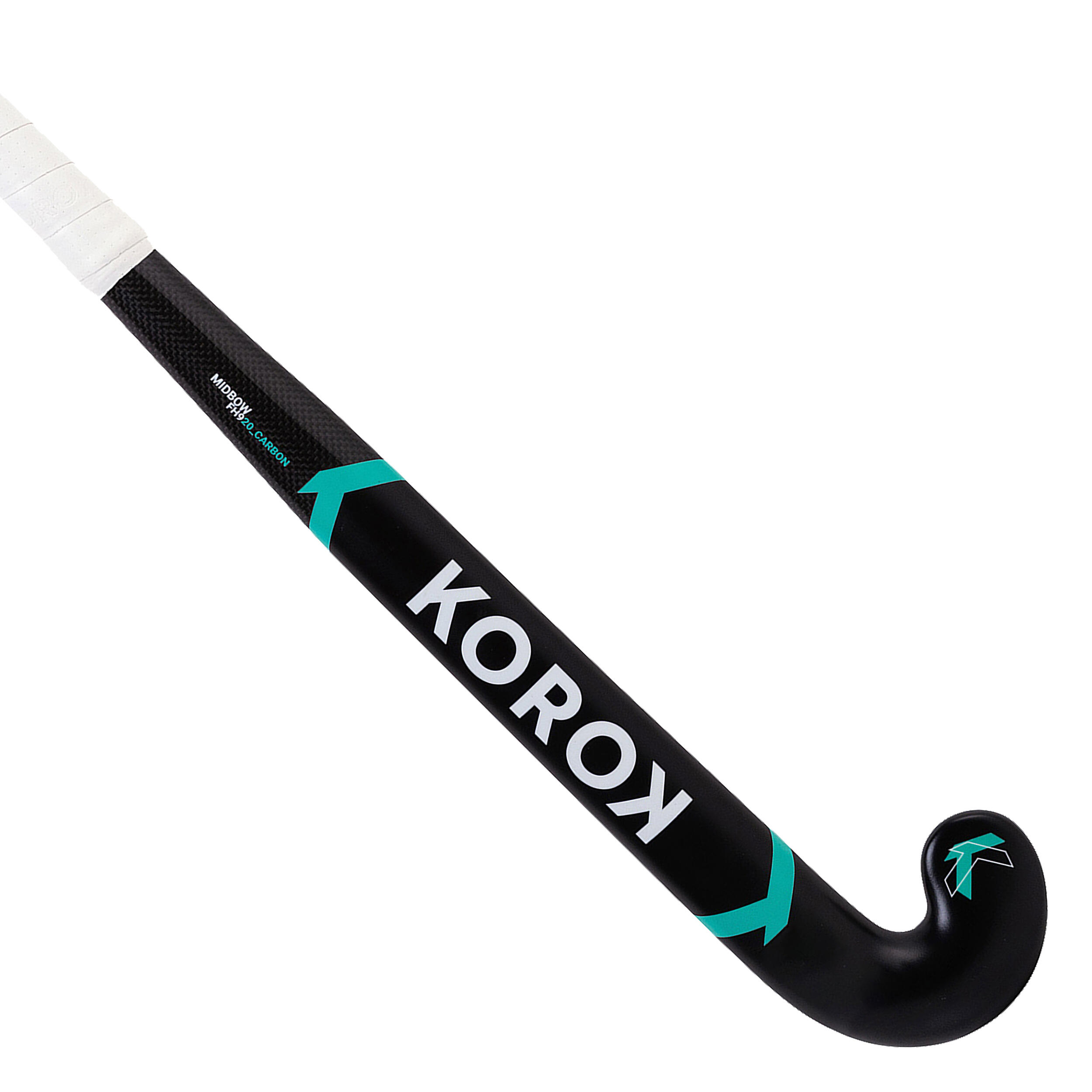 Korok Hockeyschläger FH920 mit 20% Carbon Mid Bow Jugendliche schwarz/türkis