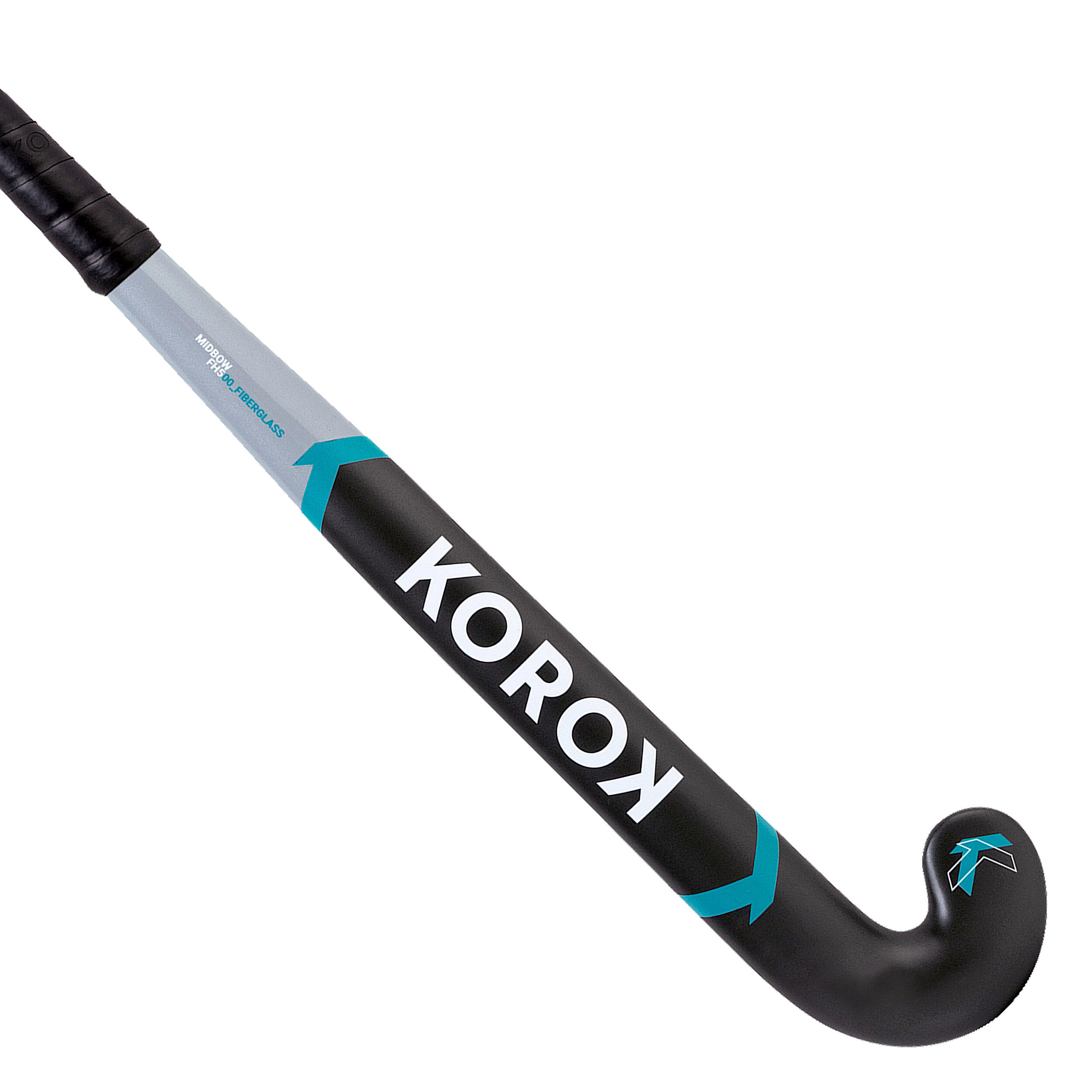 Korok Feldhockeyschläger FH500 Glasfaser Mid Bow Jugendliche grau/rosa