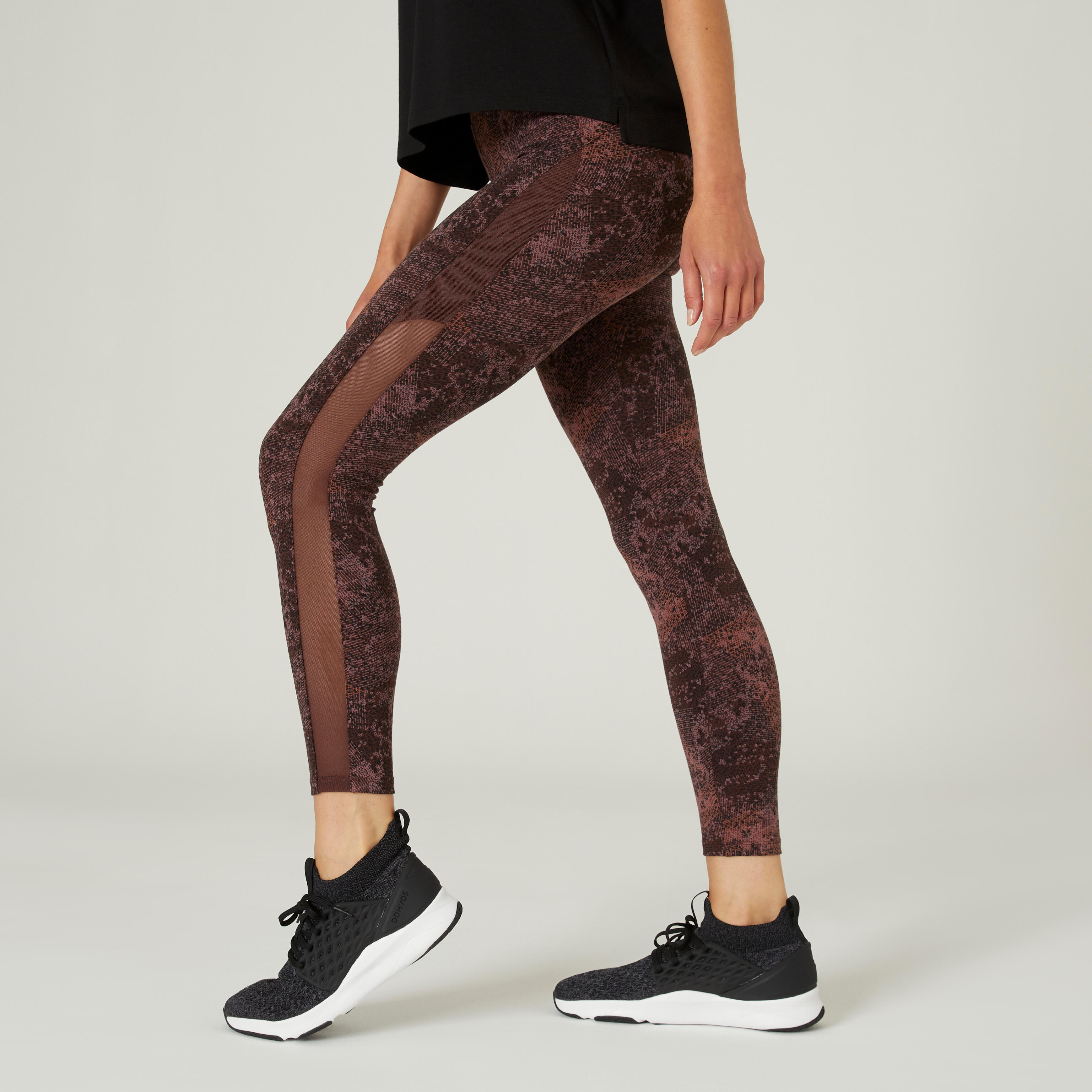 Domyos Leggings 7/8 bedruckt braun