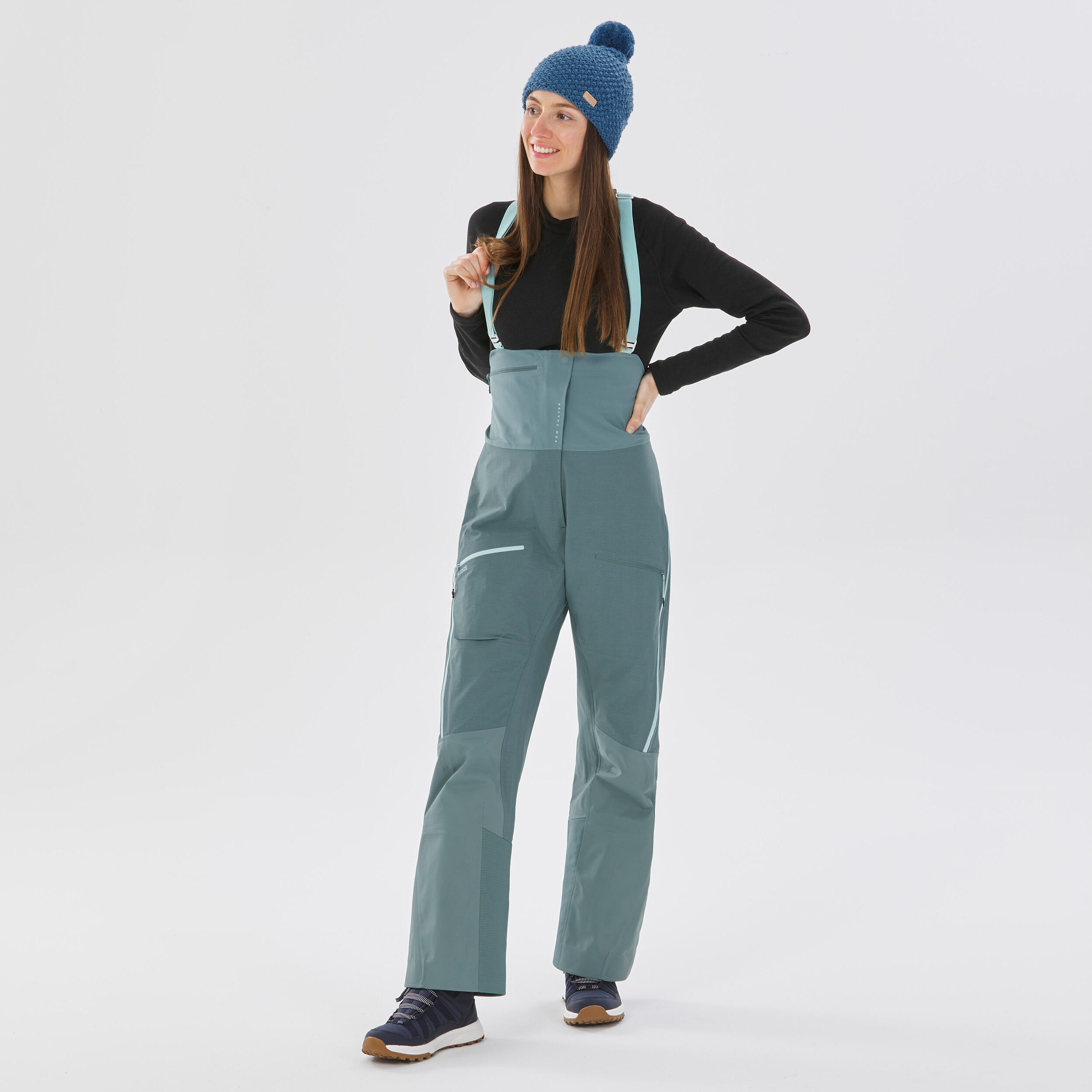 Wedze Skihose Latzhose Damen - Freeride FR900 grün