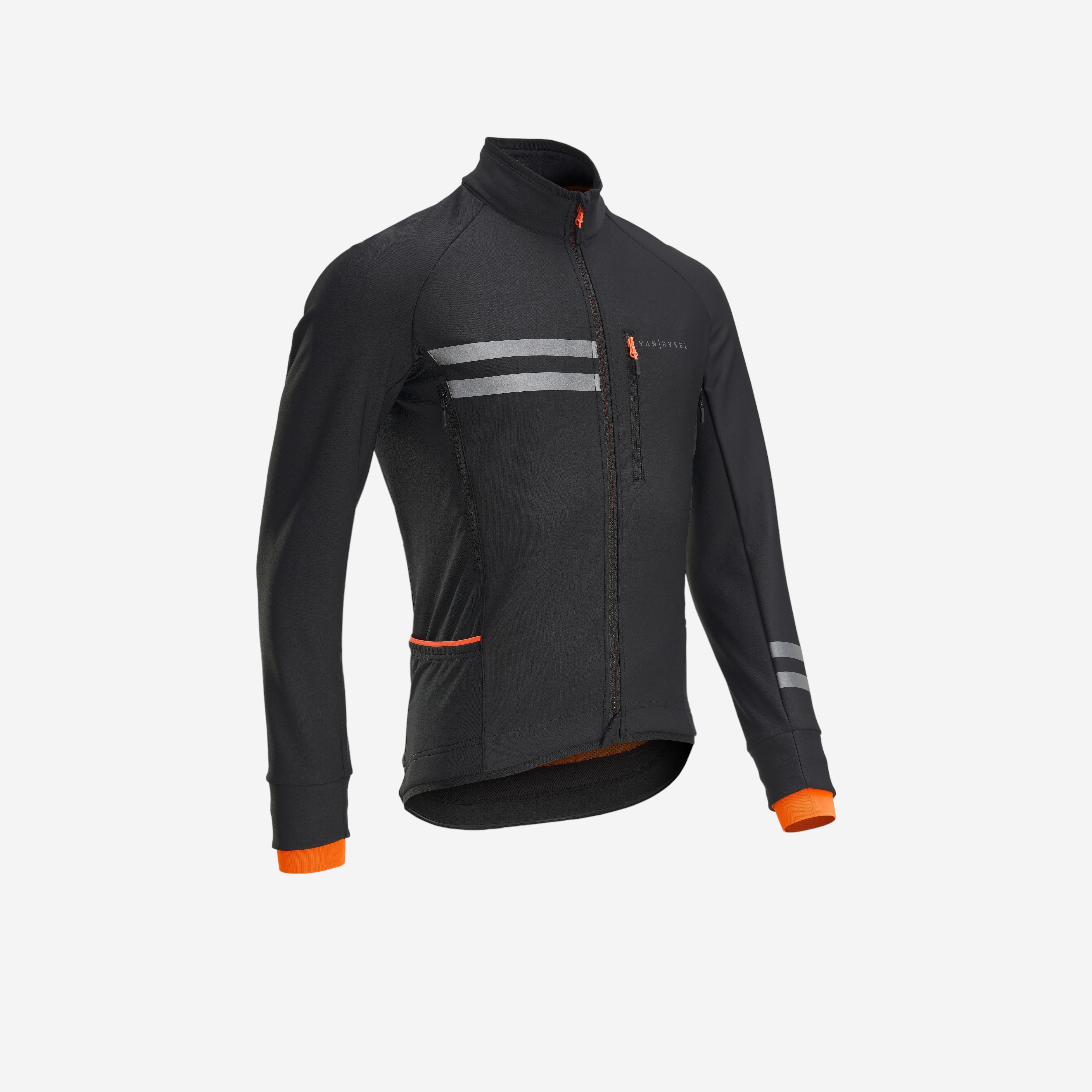 Triban Winterjacke Rennrad langarm RC500 Herren schwarz