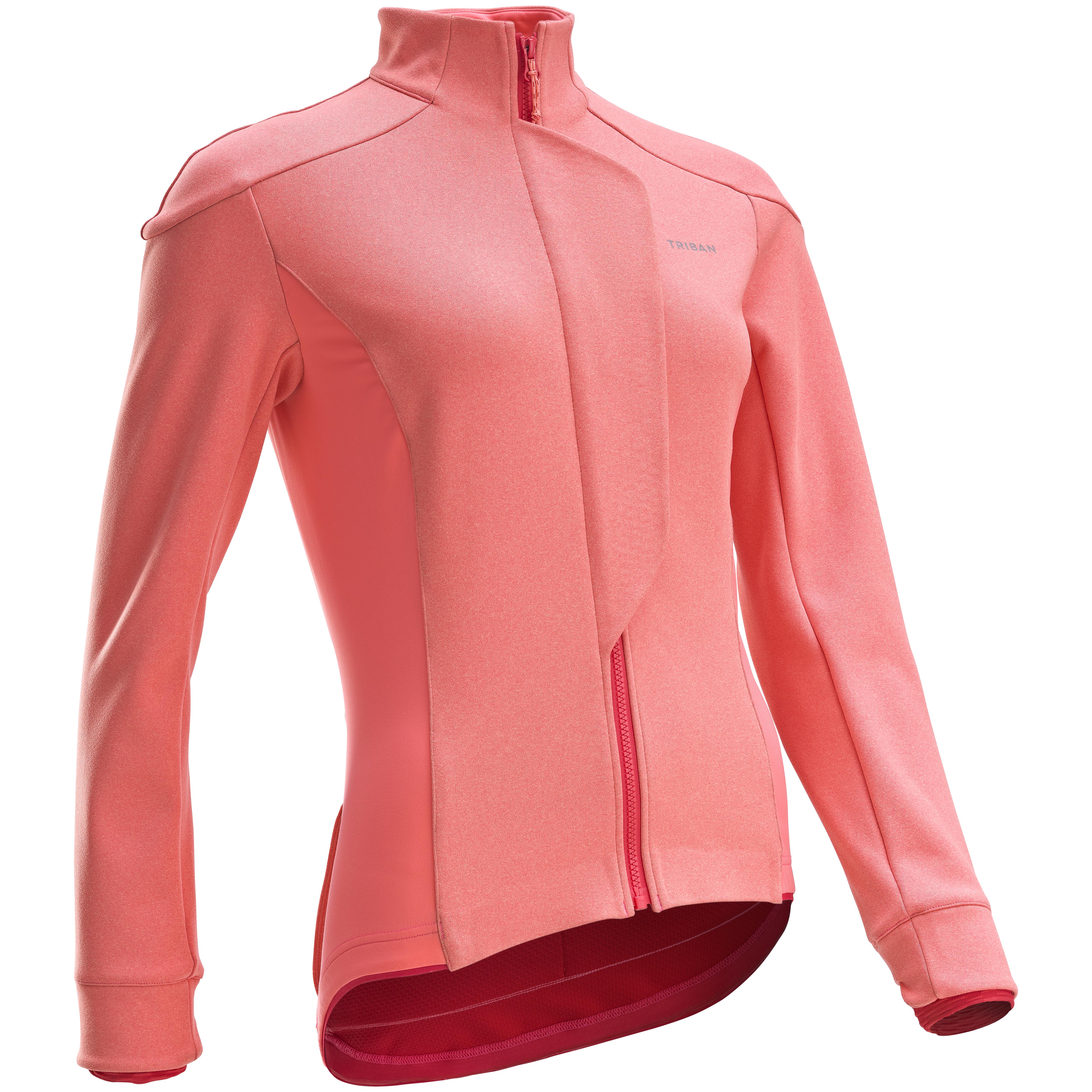 Triban Fahrradjacke 500 Rennrad Winter Damen rosa