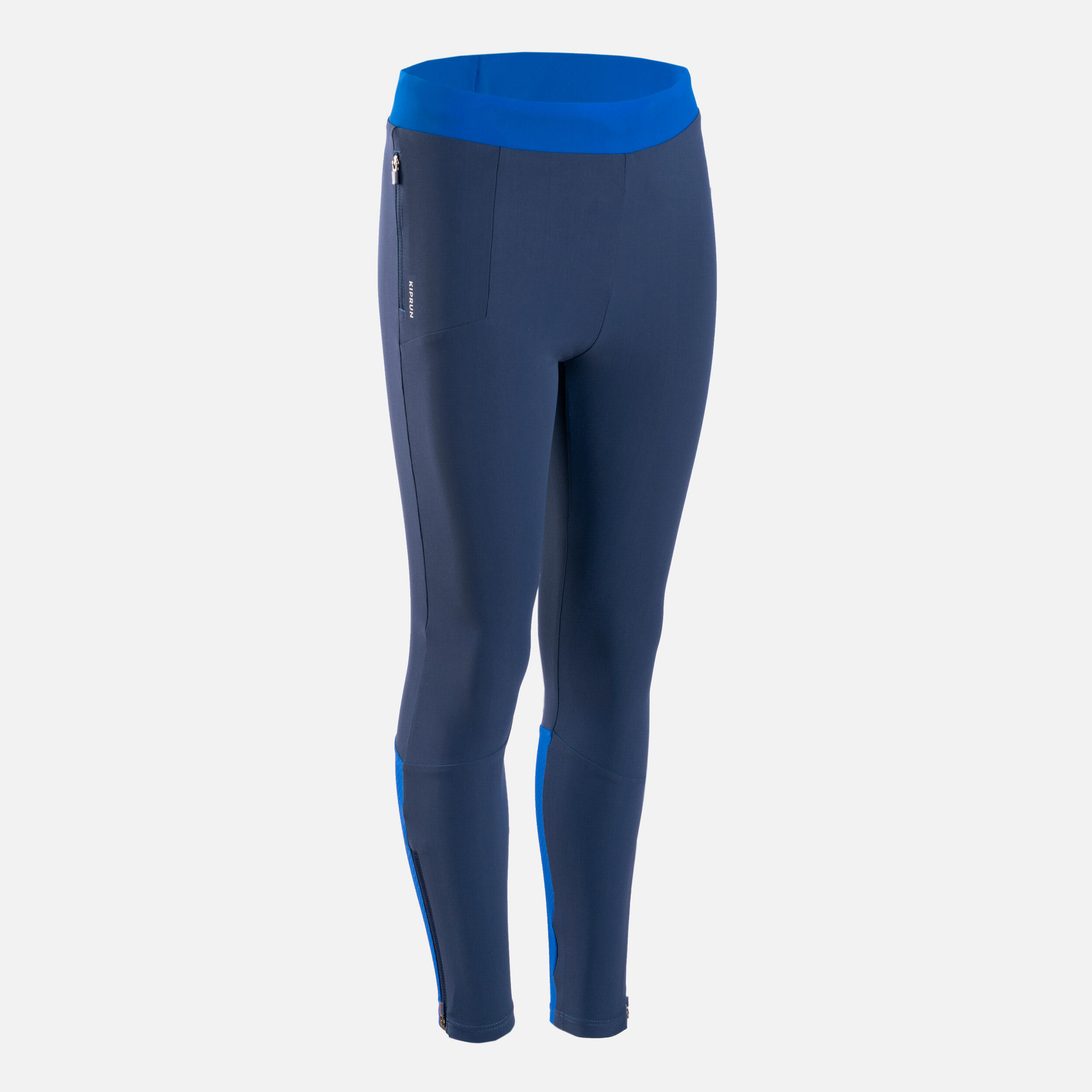 Kiprun Laufhose Tights AT 500 Leichtathletik Kinder blau