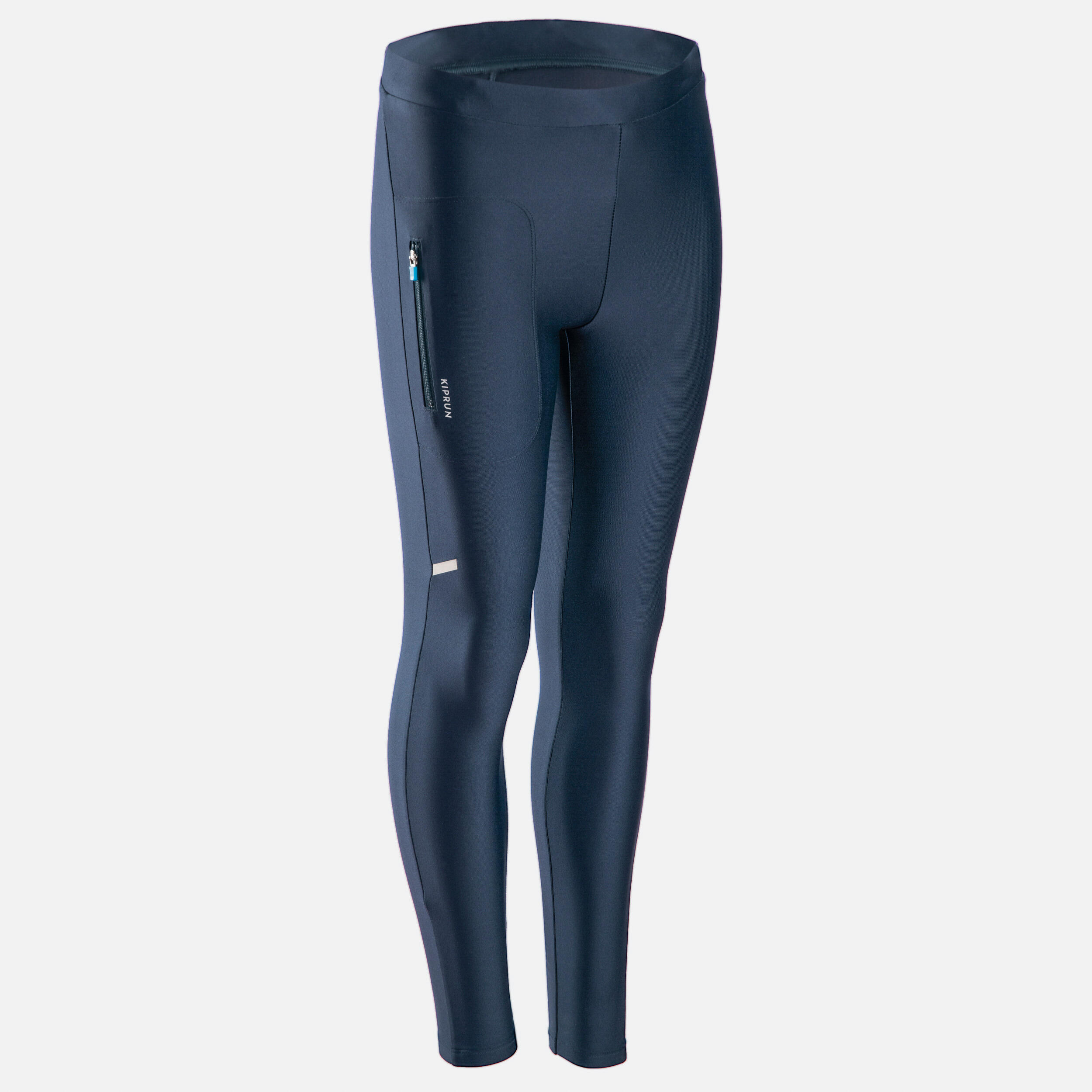 Kiprun Laufhose lang Tights Leichtathletik AT 100 Kinder marineblau