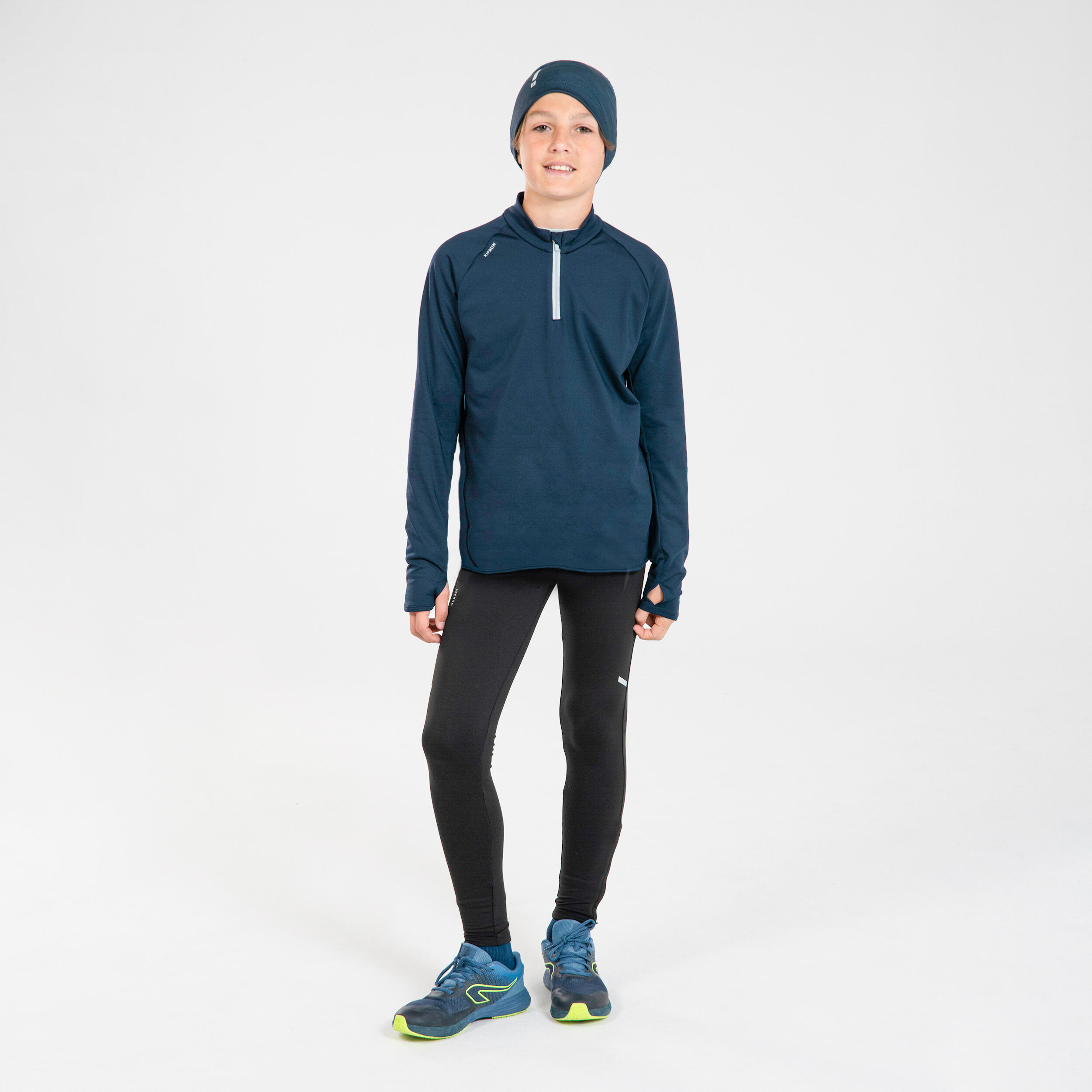Kiprun Laufhose AT 300 Warm Kinder schwarz
