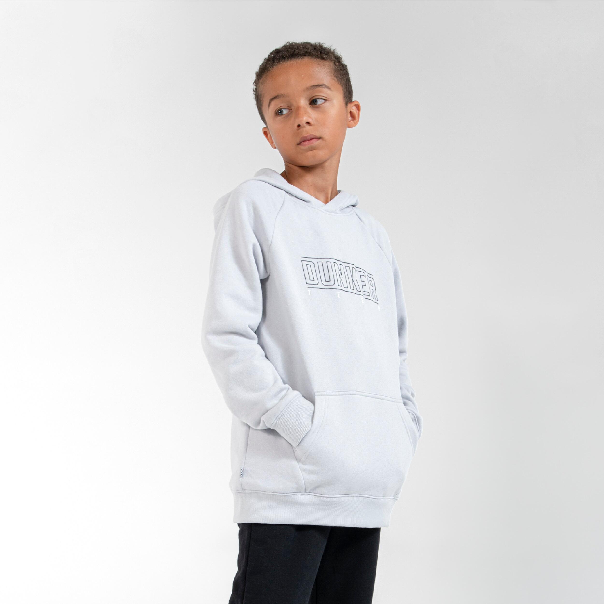 Tarmak Sweatshirt Basketball H100 Kinder grau